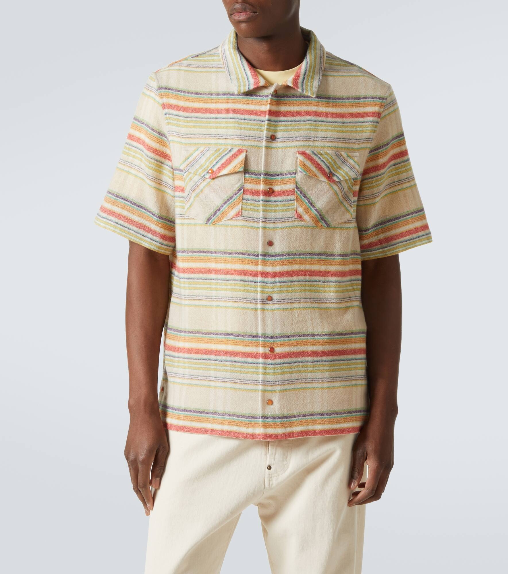 Seaside Gauze striped cashmere shirt - 3