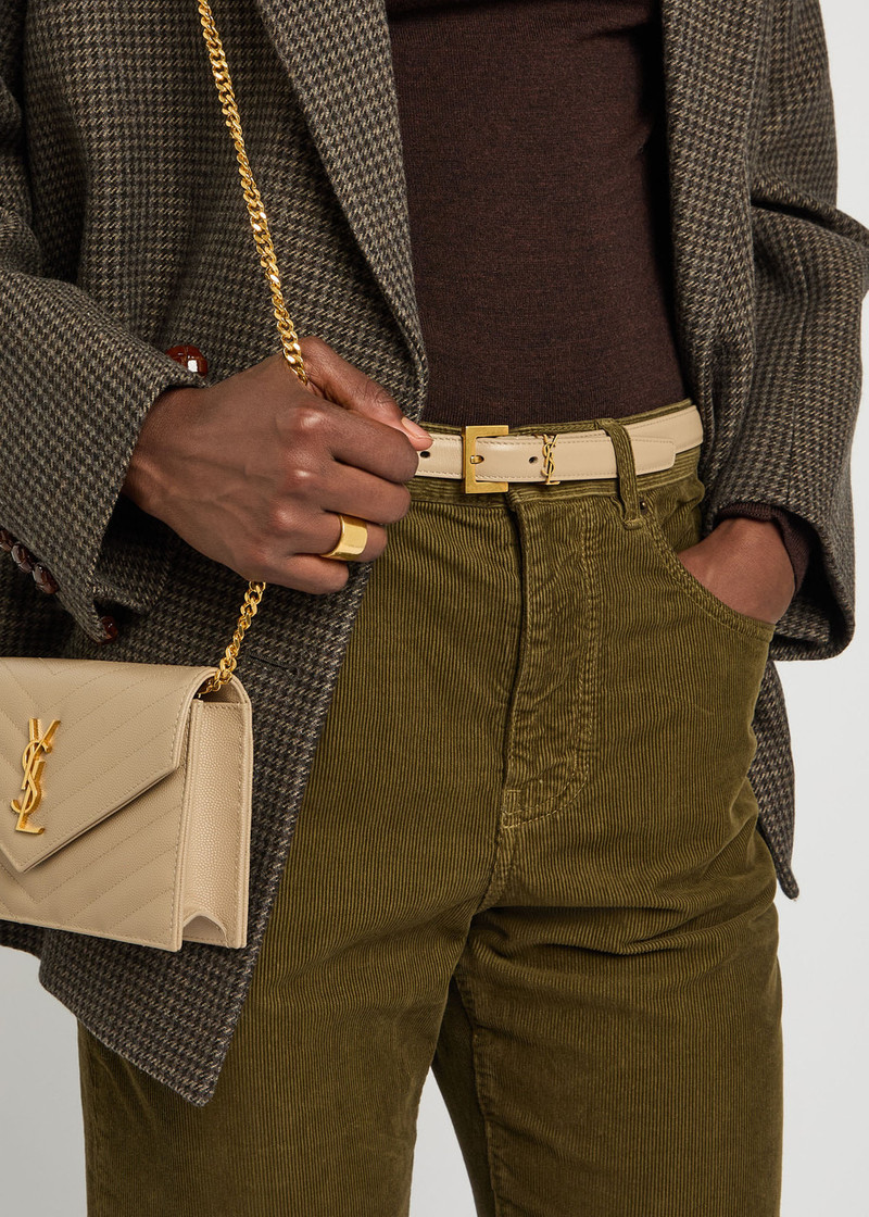 SAINT LAURENT Saint Laurent Logo Leather Belt outlook