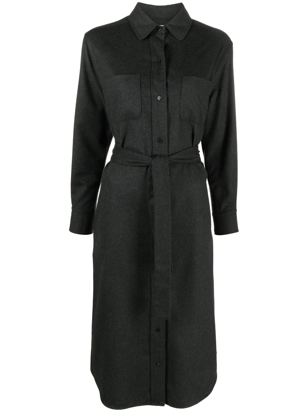 Silk Cashmere Maxi Shirt Dress - 1