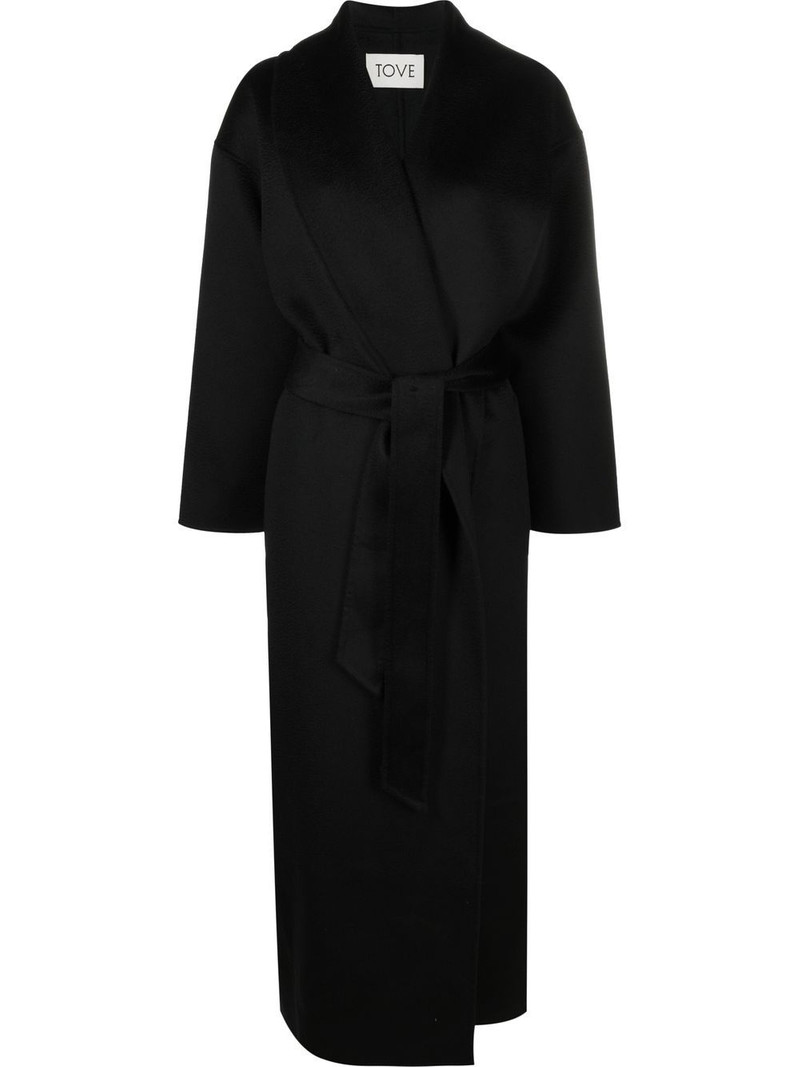 Jore belted-waist coat 1