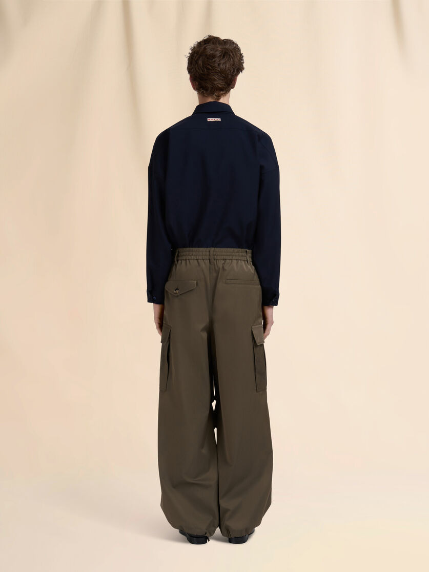 DEEP GREEN WATER-REPELLENT TAFFETA CARGO PANTS - 3