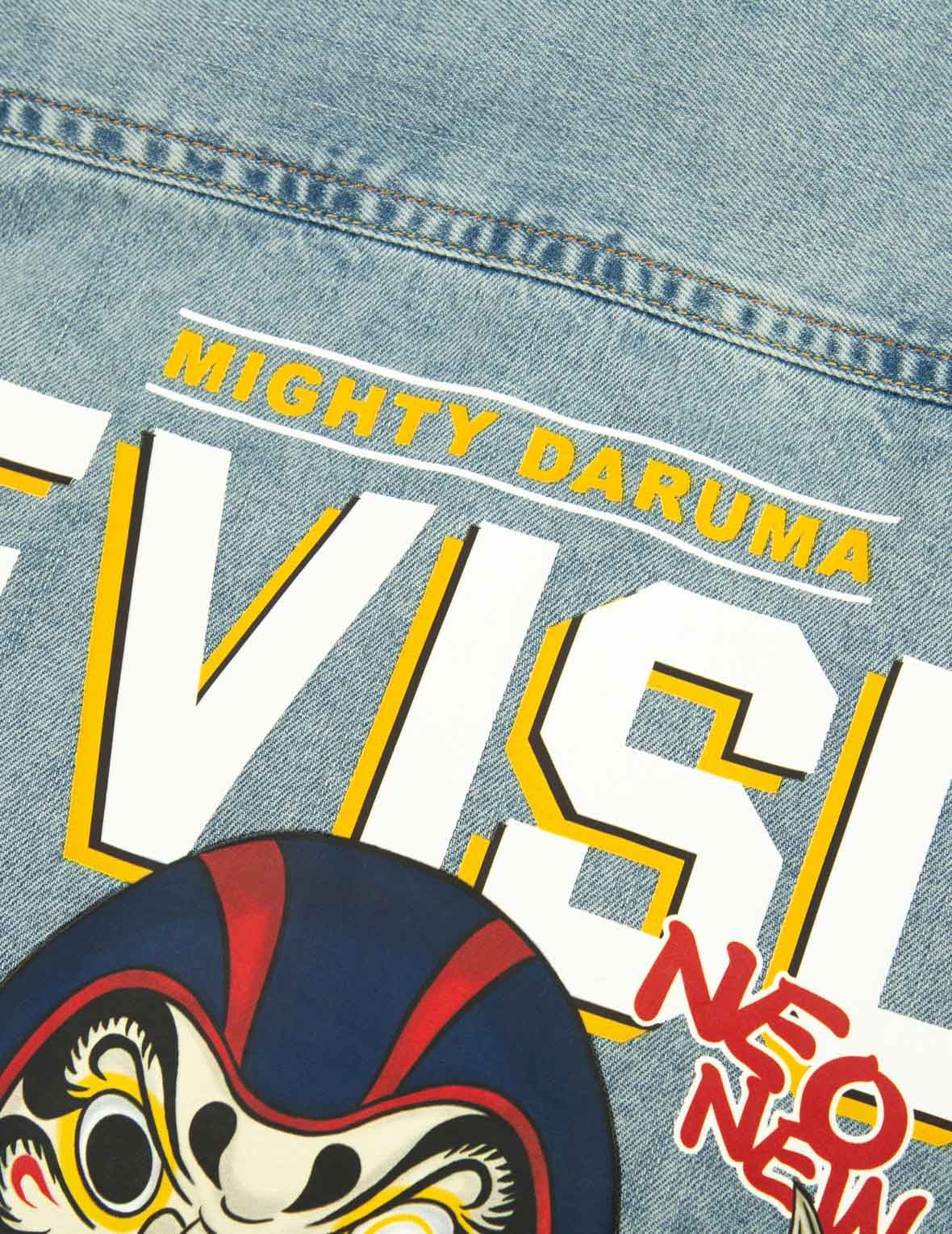 Daruma Buddies Print Denim Shirt - 14
