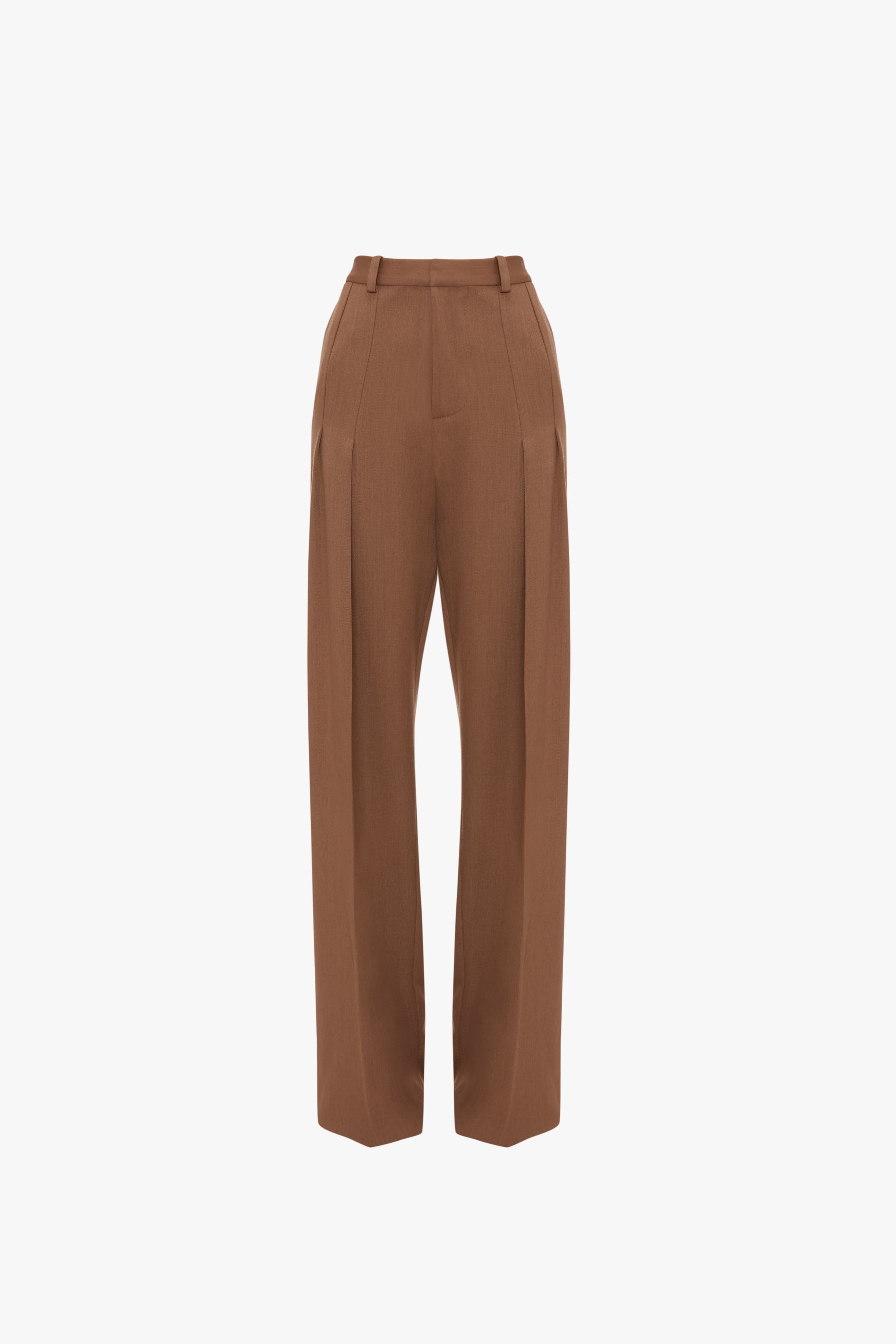 Front Pleat Trousers In Fawn - 1