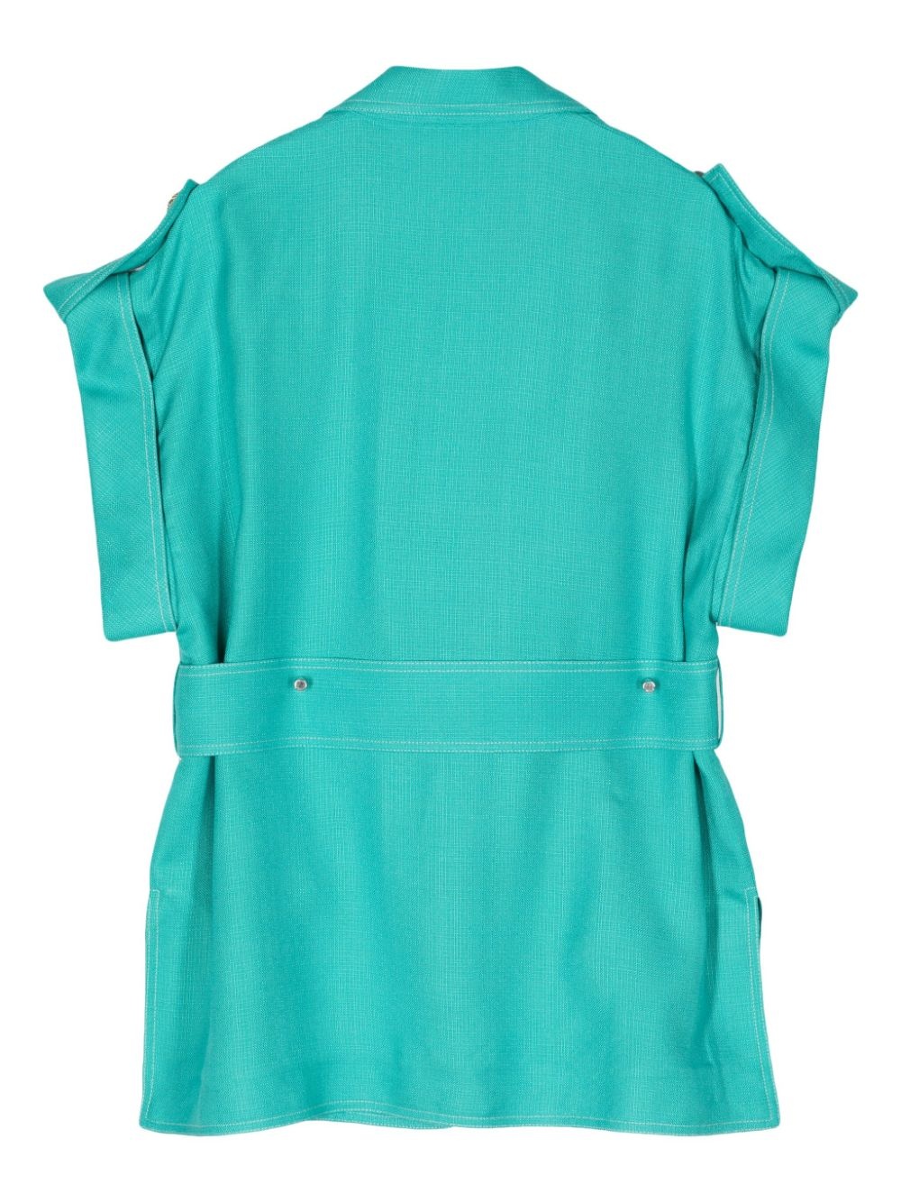 belted short-sleeve jacket - 2