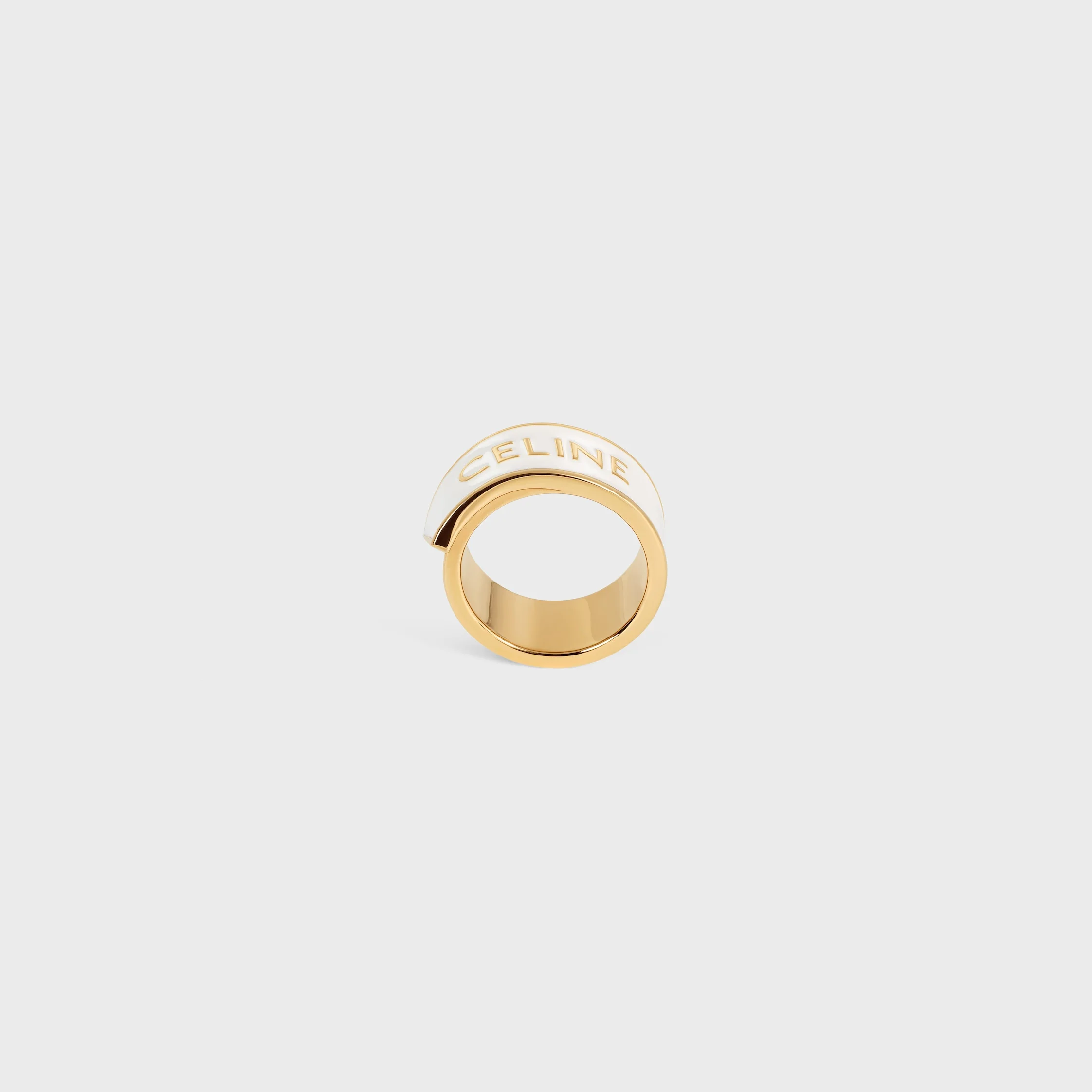 CELINE RIBBON RING IN ENAMEL AND BRASS WITH GOLD FINISH - 1