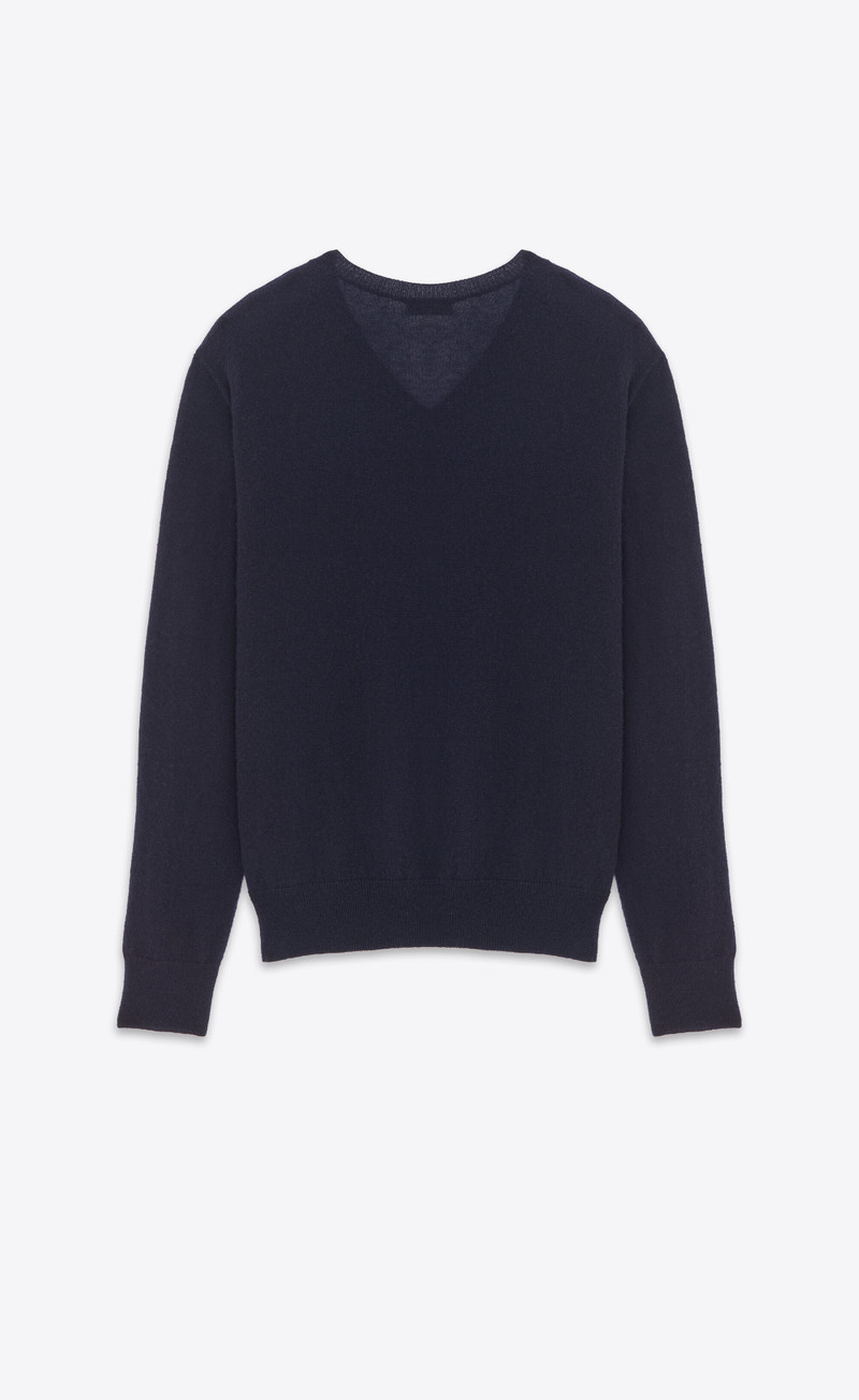 SAINT LAURENT v-neck sweater in cashmere and silk outlook