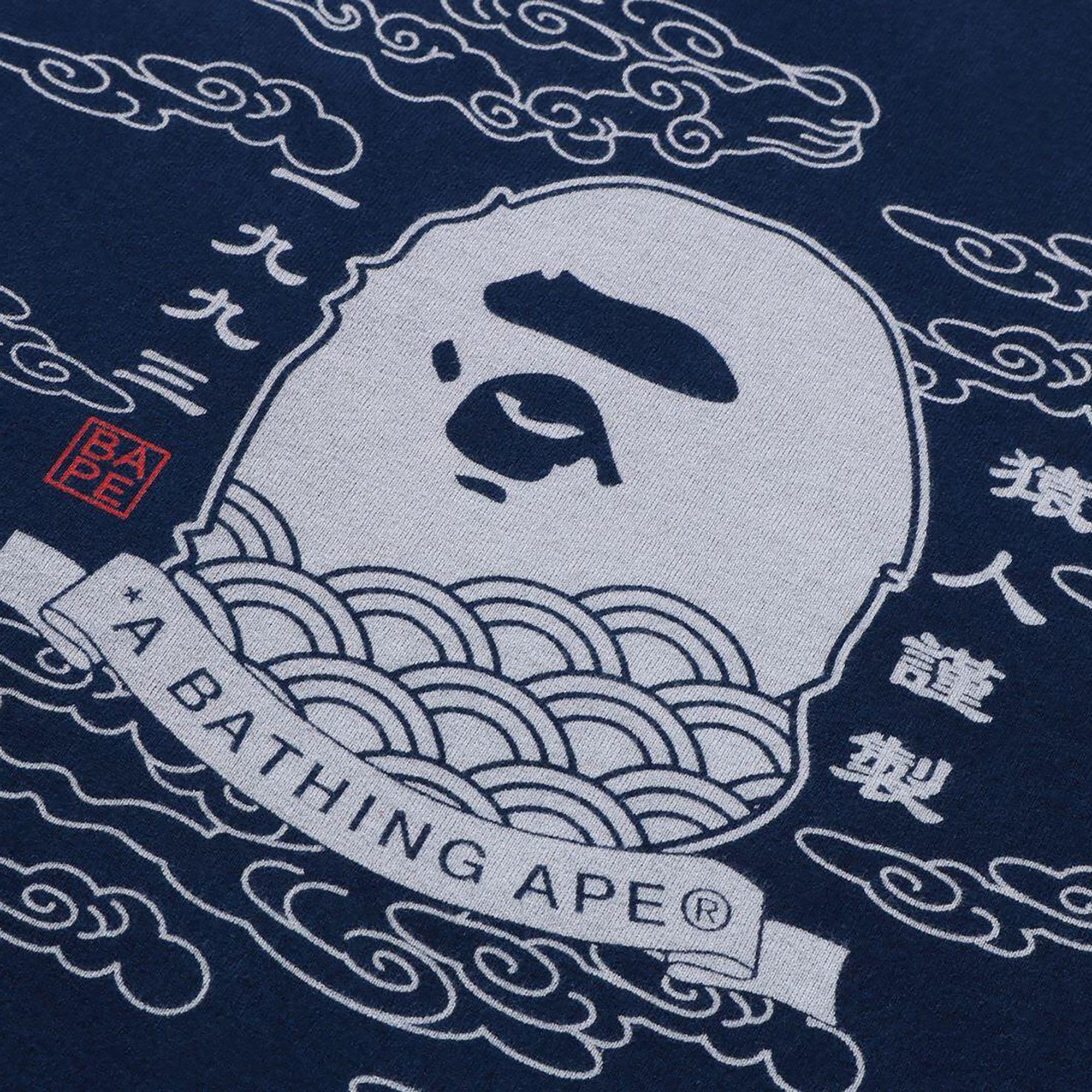 【A BATHING APE】APE HEAD INDIGO TEE A Bathing Ape Men Ape Head Indigo Tee blue light indigo