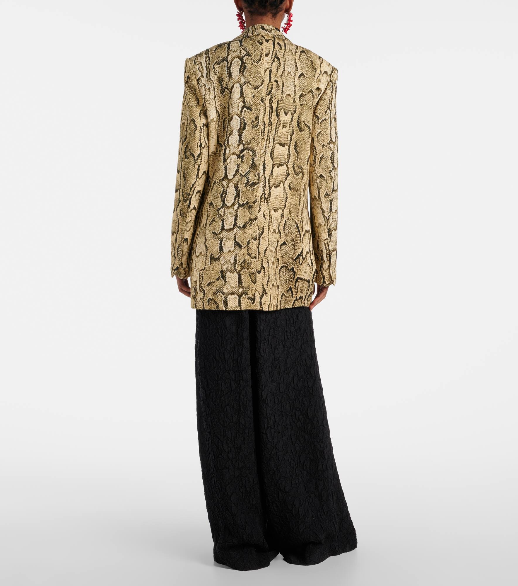 Snake-effect jacquard blazer - 3