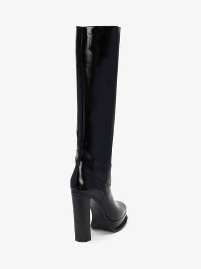 Alexander McQueen Women's Platform Knee-high Boot in Black outlook