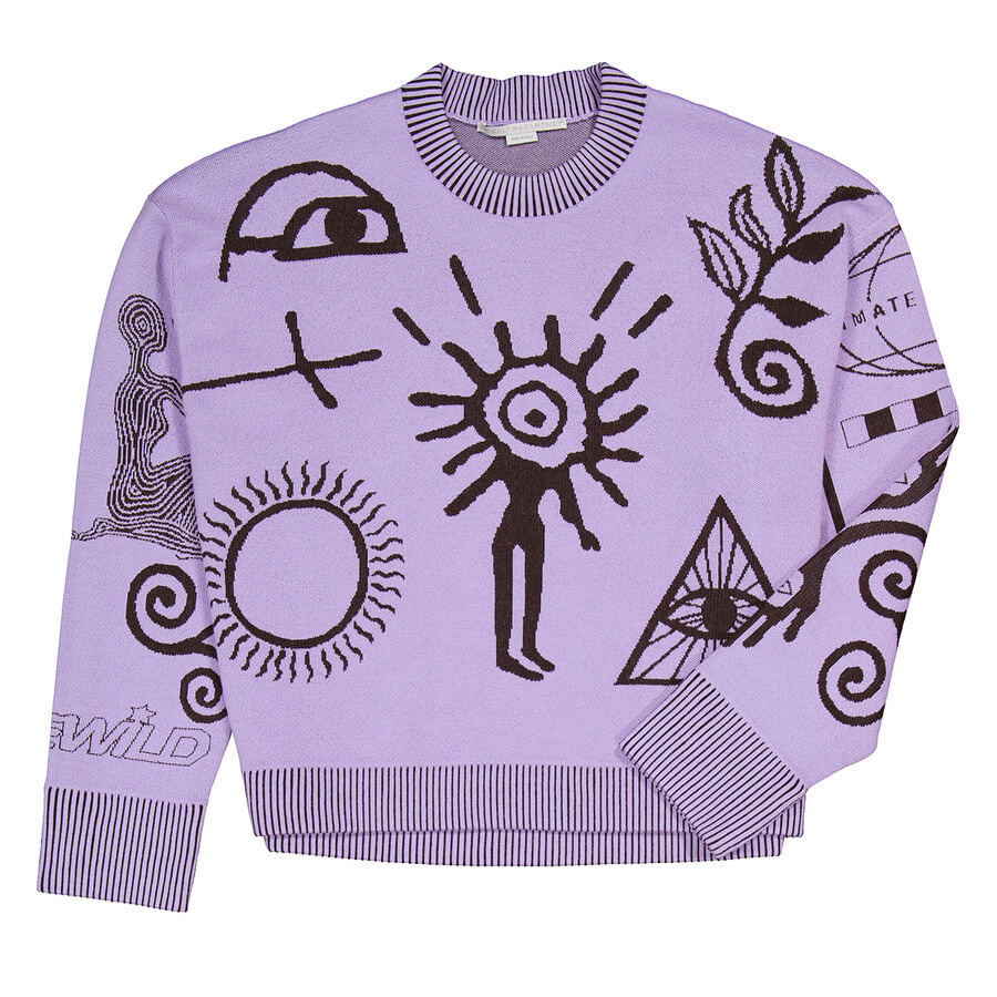 Stella McCartney Purple Graphic Flock Artwork Jumper - 5