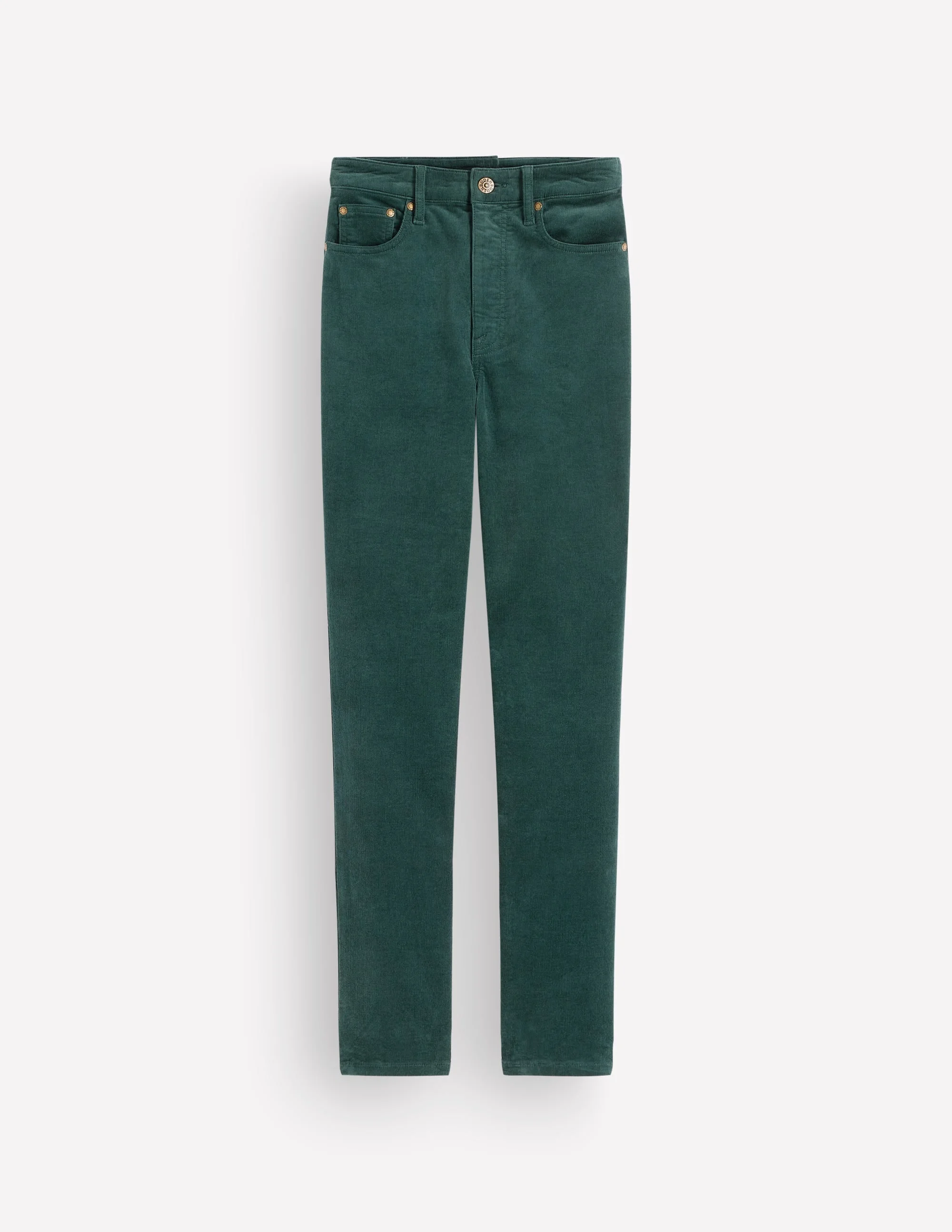 High Rise Cord Slim Jeans-Sea Moss - 1
