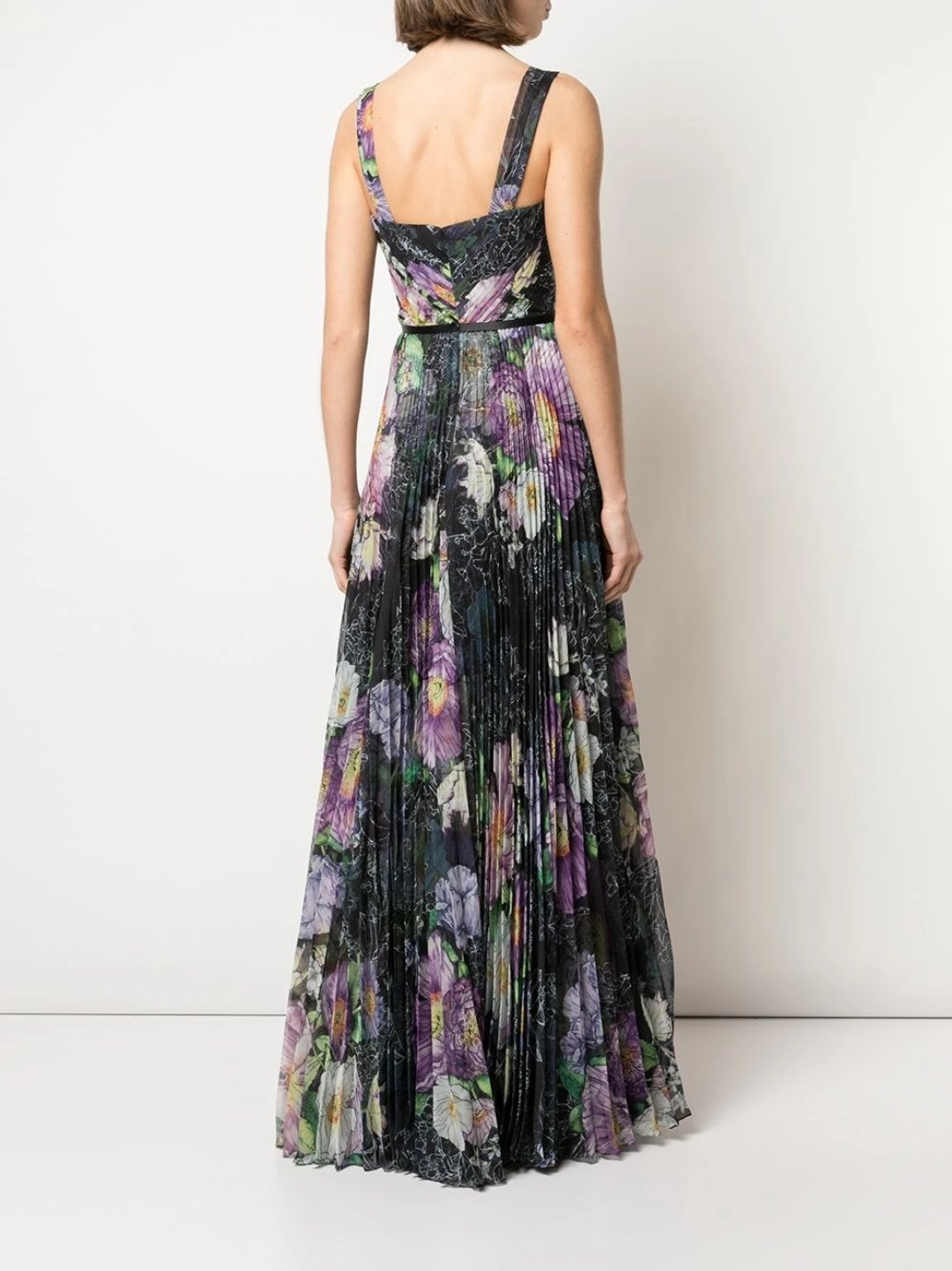 FLORAL PRINT PLEATED GOWN - 3