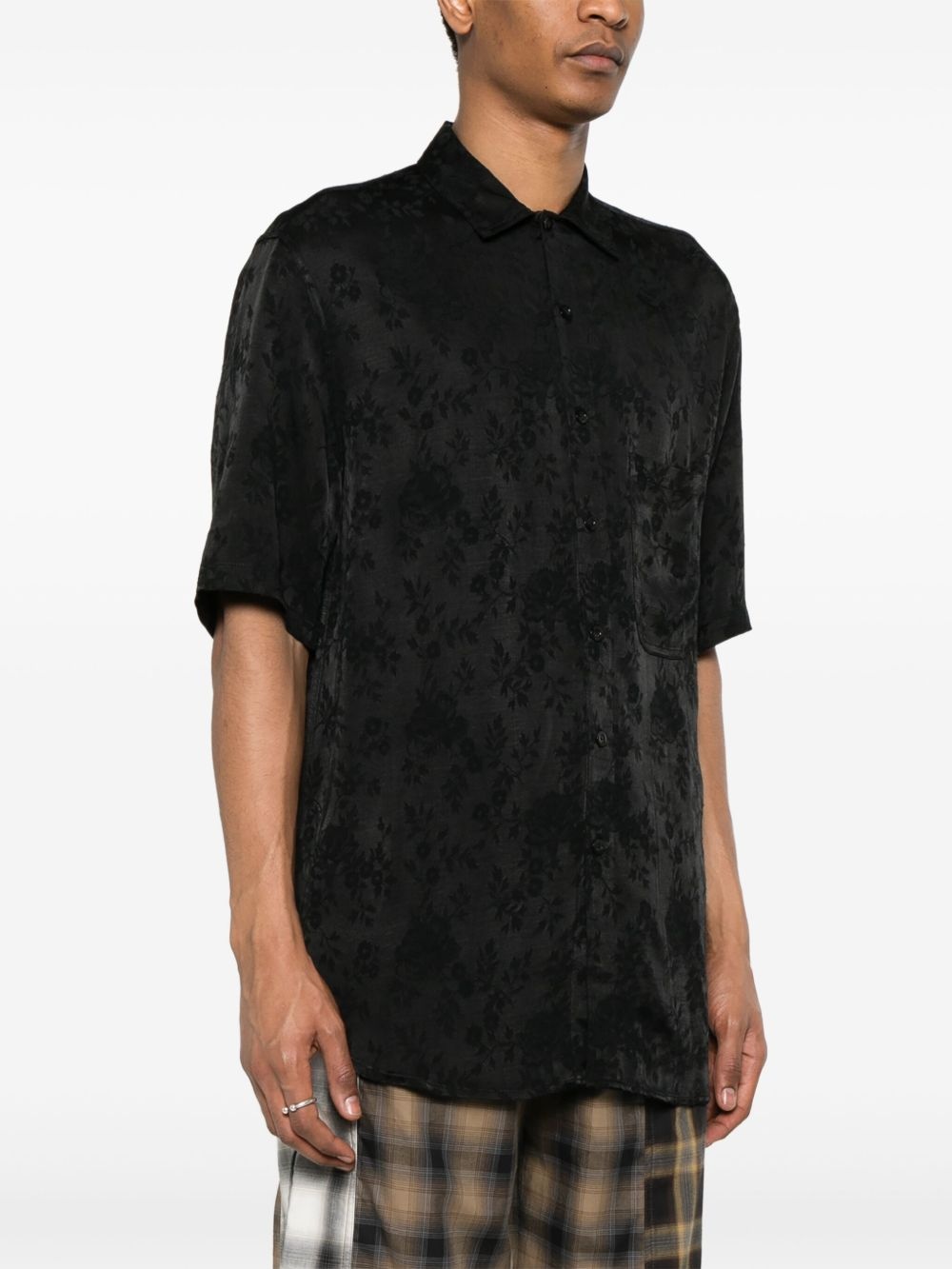 floral-jacquard shirt - 3
