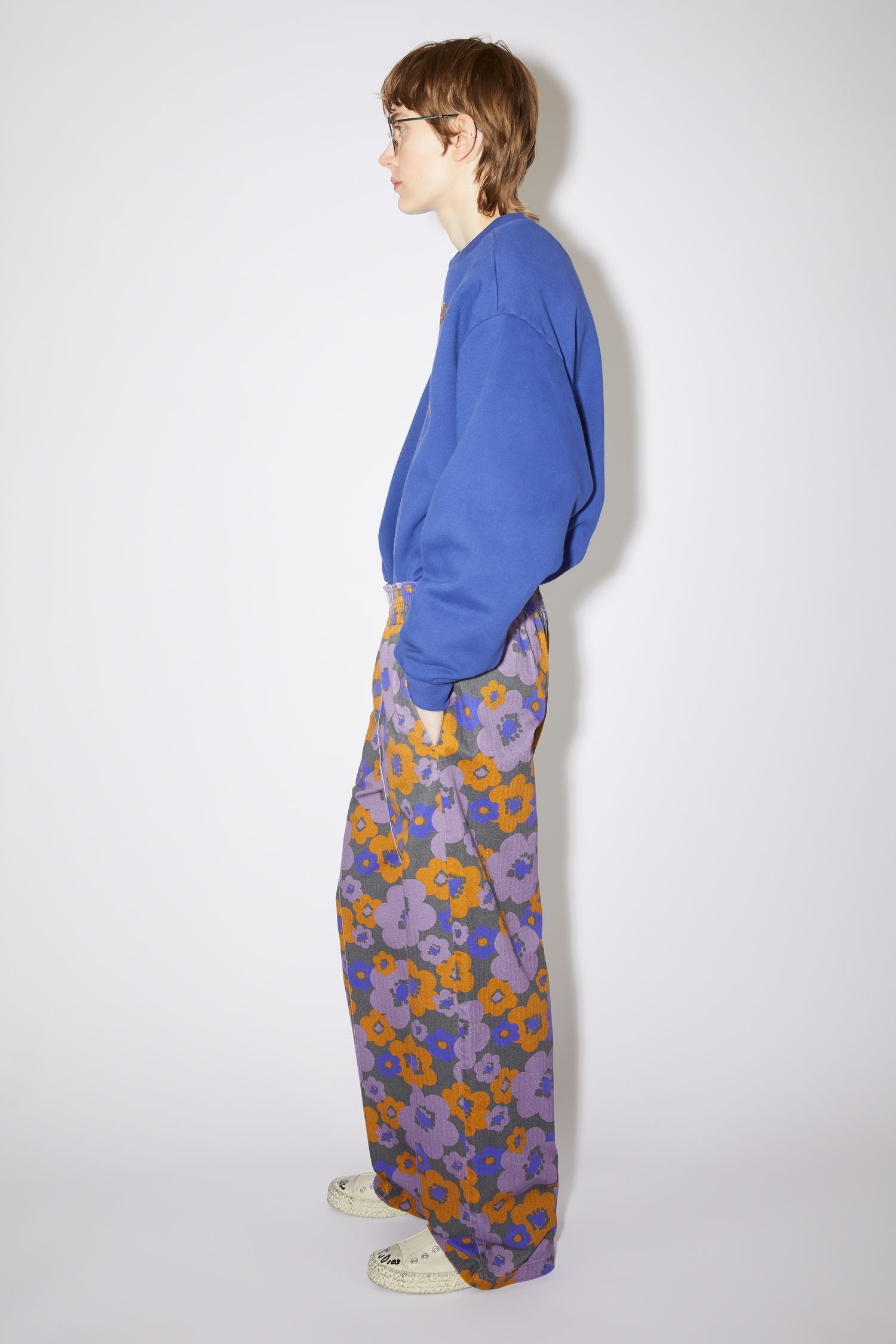 Flower print trousers - Purple/brown - 4