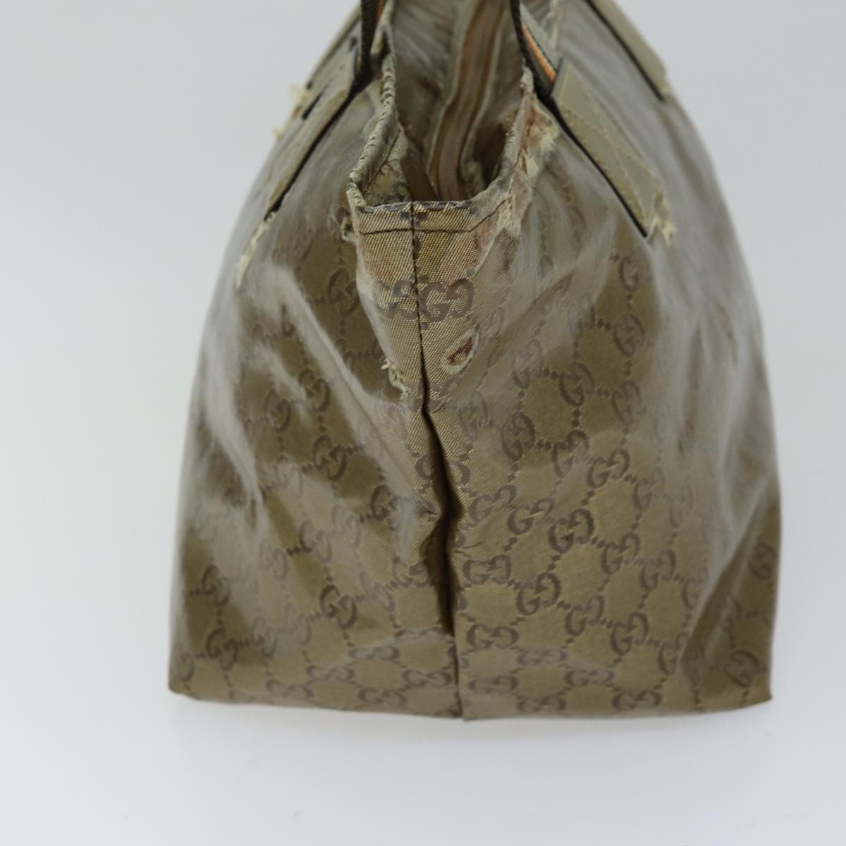 GUCCI GG Crystal Tote Bag Gold Gray Brown - 3