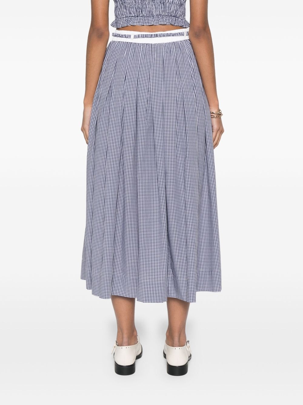gingham-pattern midi skirt - 4