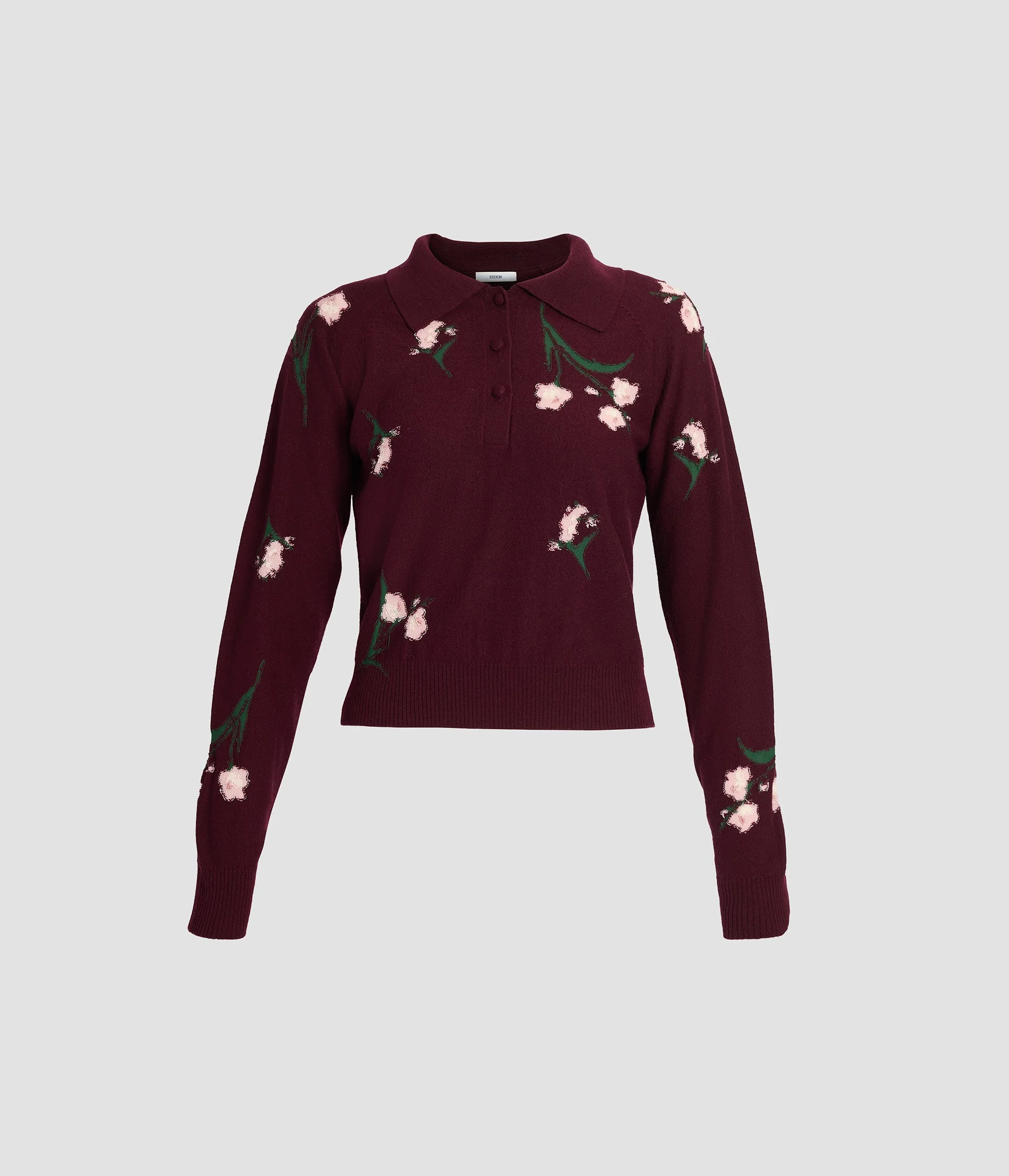 MERINO WOOL FLORAL KNIT JUMPER - 1