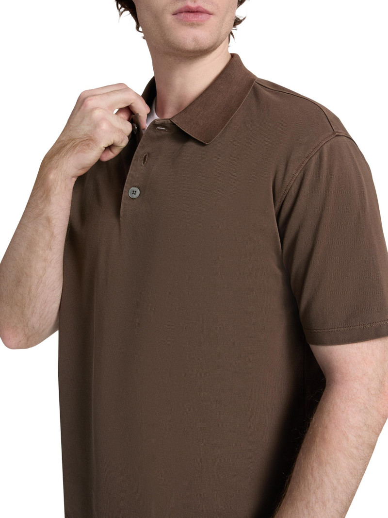 Men's Washed Light Pique Polo Shirt - Antique Cafe 6