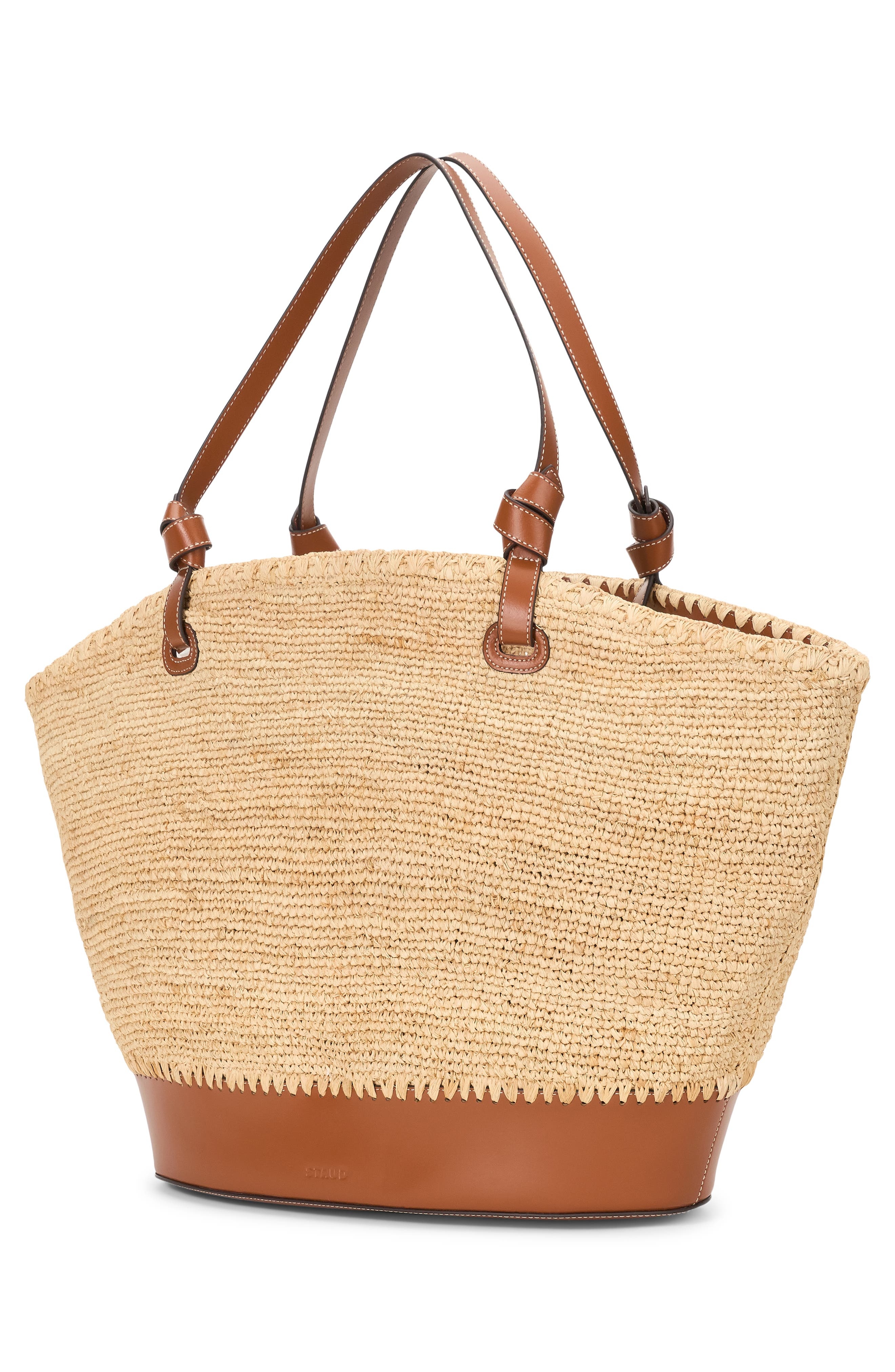 STAUD Squillo Raffia Tote in Natural/Tan at Nordstrom - 3