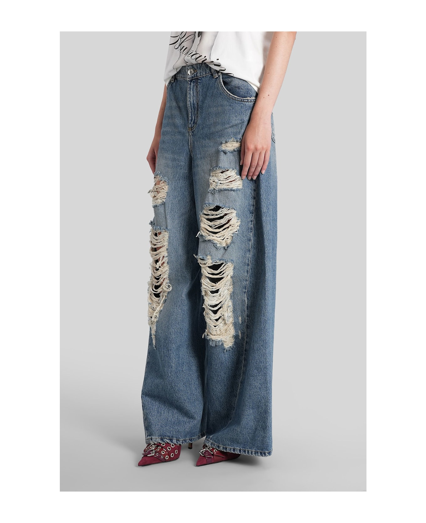 Jeans In Blue Cotton - 4