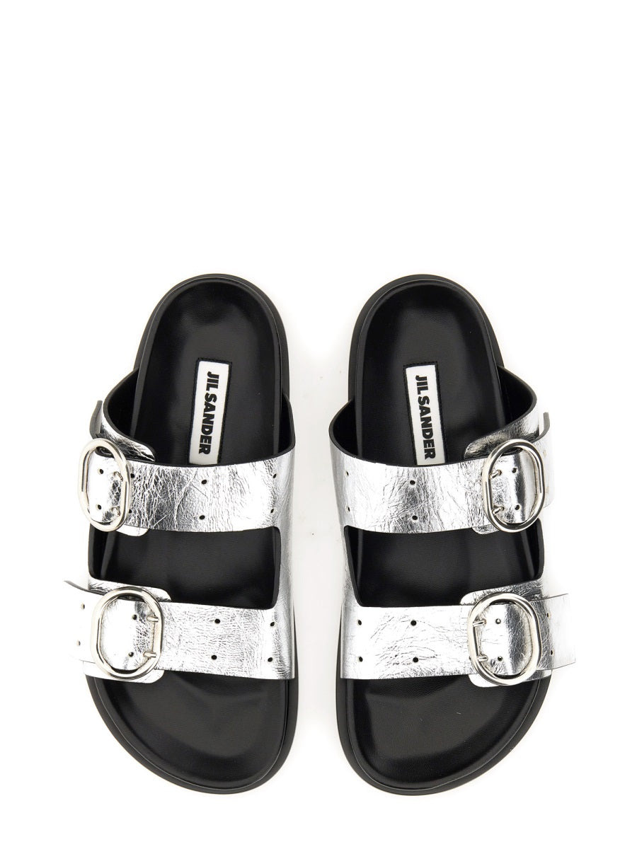 Jil Sander Women Leather Sandal With Buckle - 5