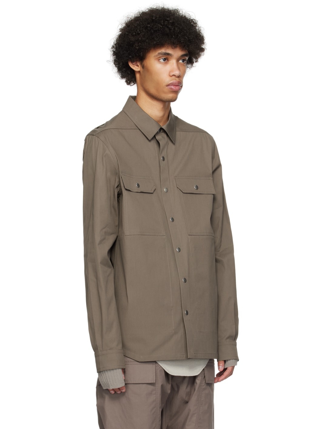 Gray Press-Stud Shirt - 2