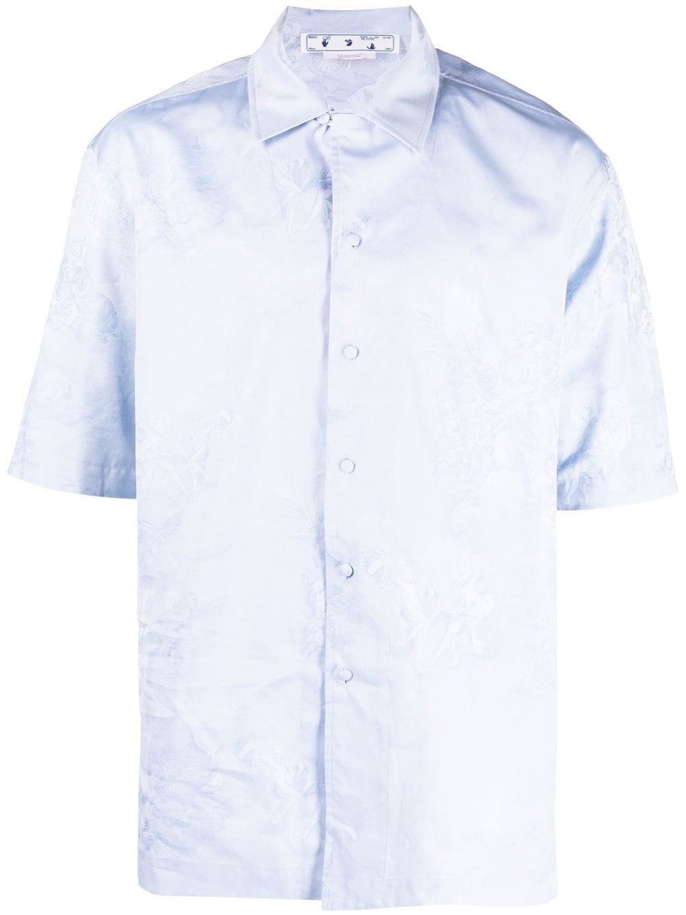 angel-motif jacquard short-sleeved shirt - 1