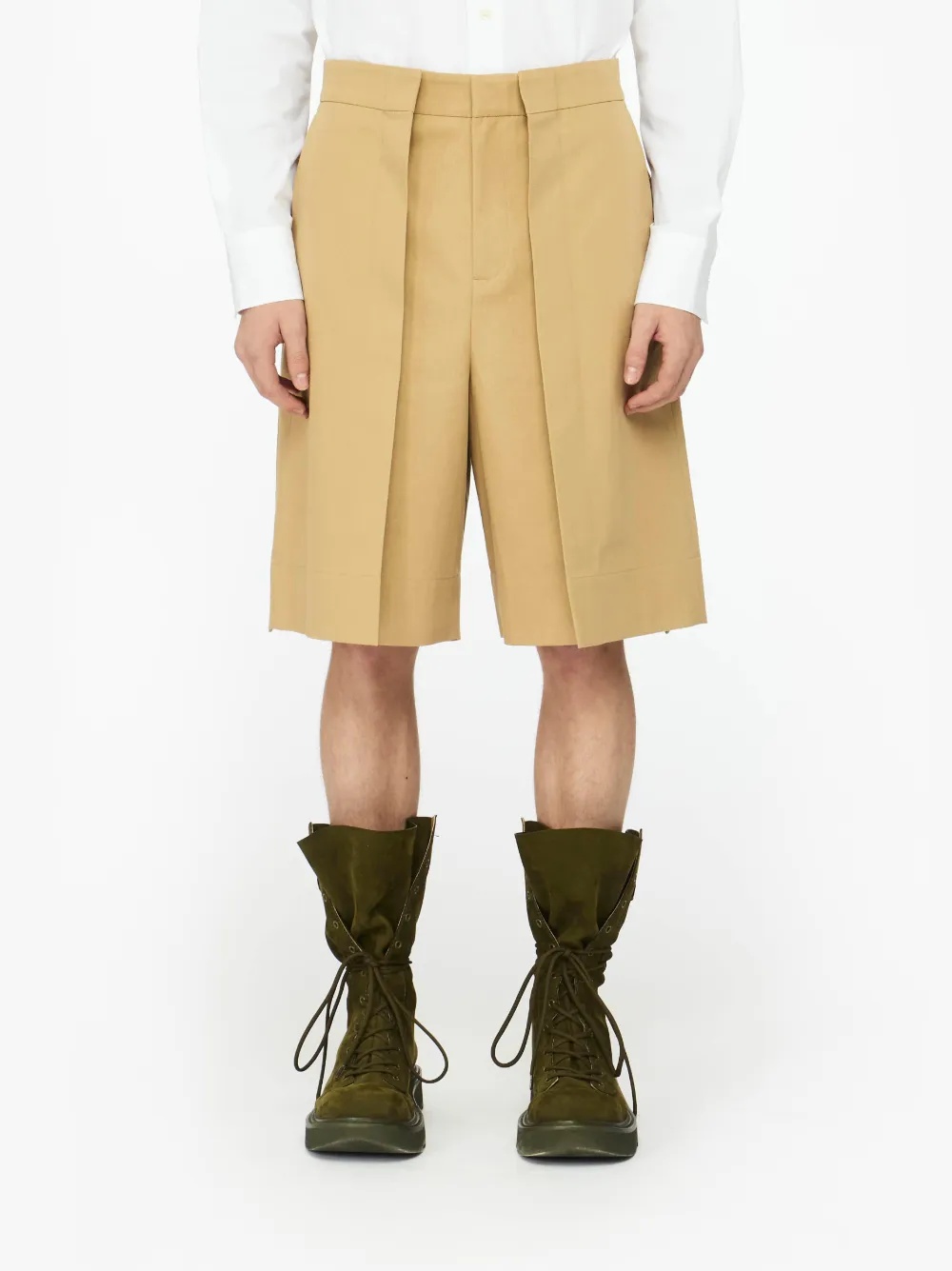 FOLDED FRONT PLEAT SHORTS - 2