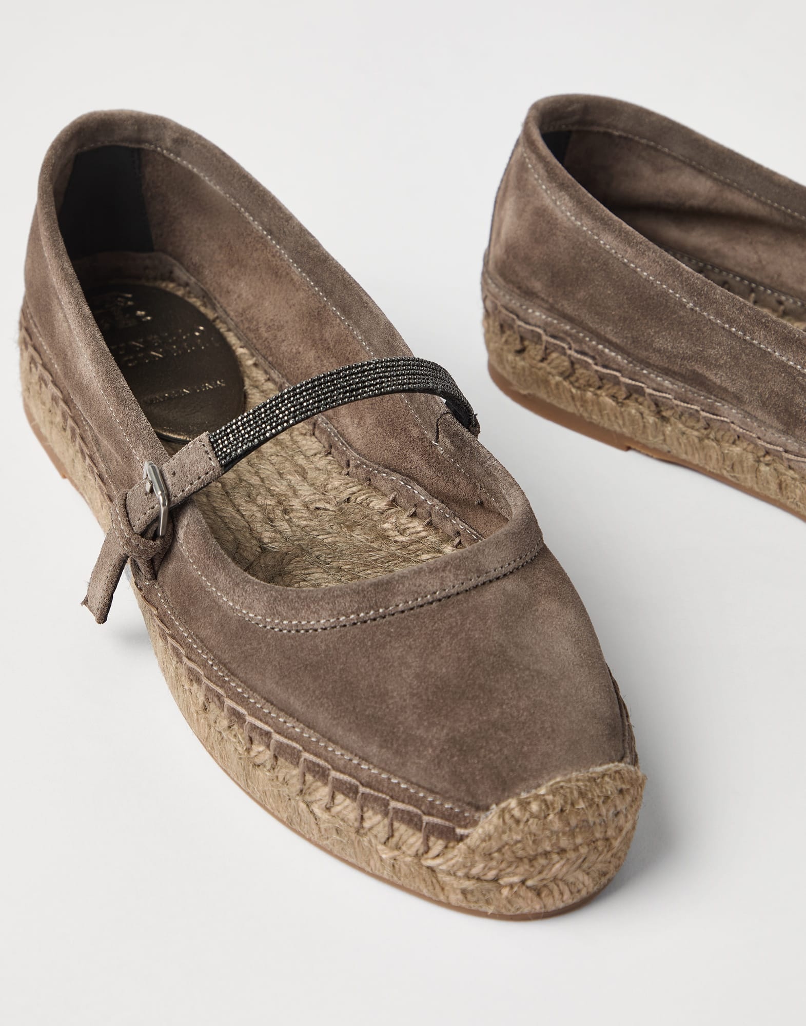 Suede espadrilles with precious strap - 3
