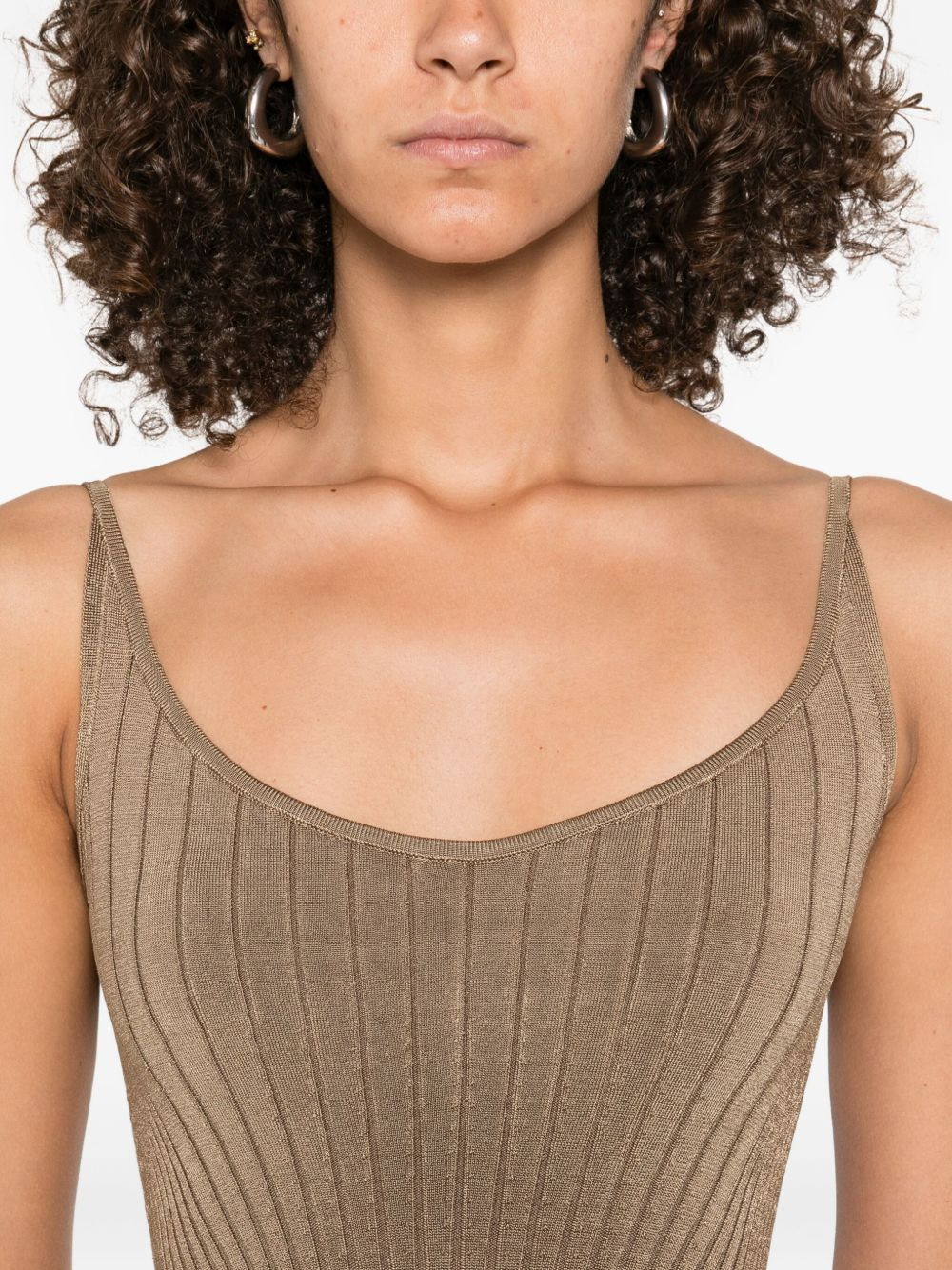 ribbed spaghetti-strap dress - 5