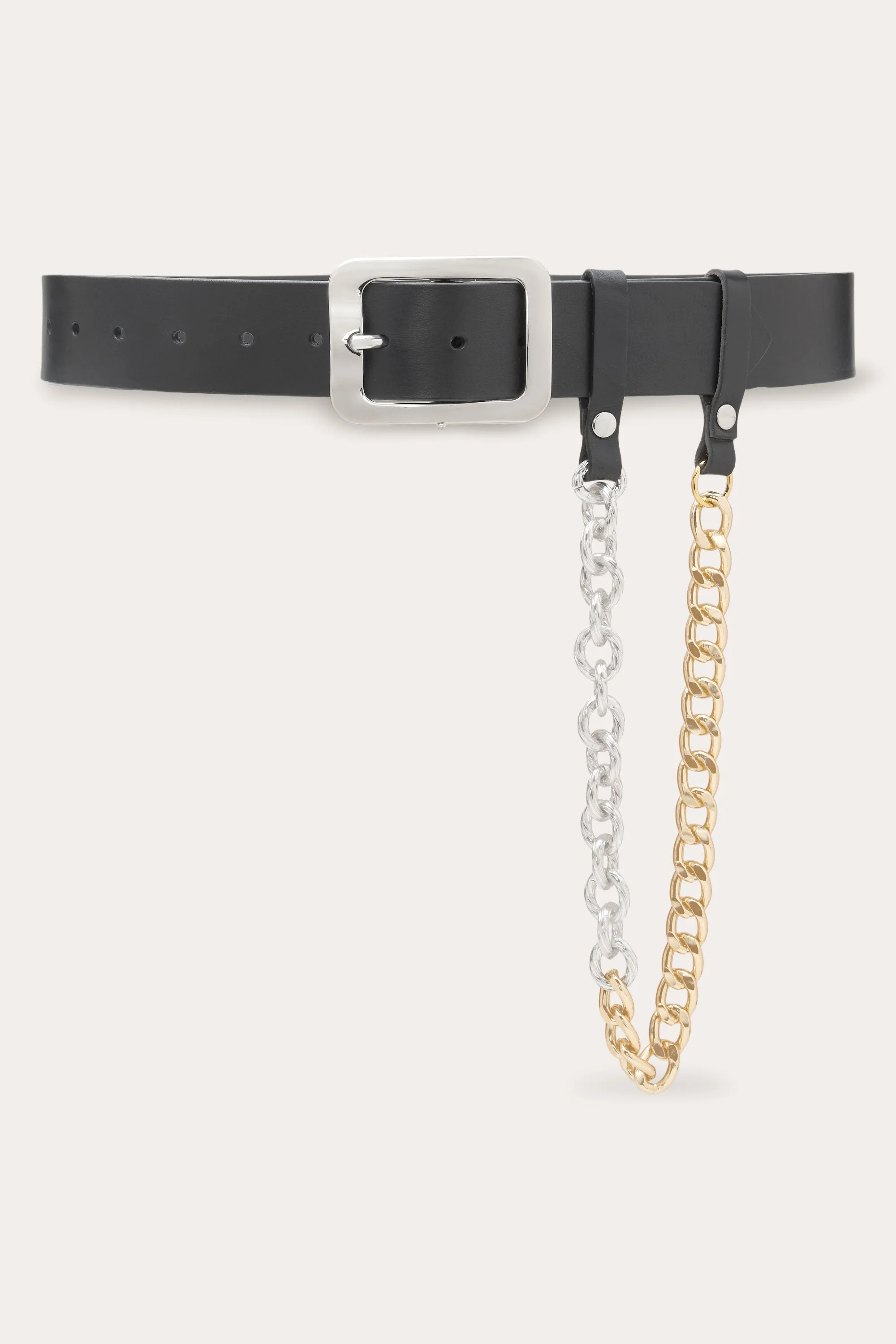 Elyse Leather Chain Belt - 1
