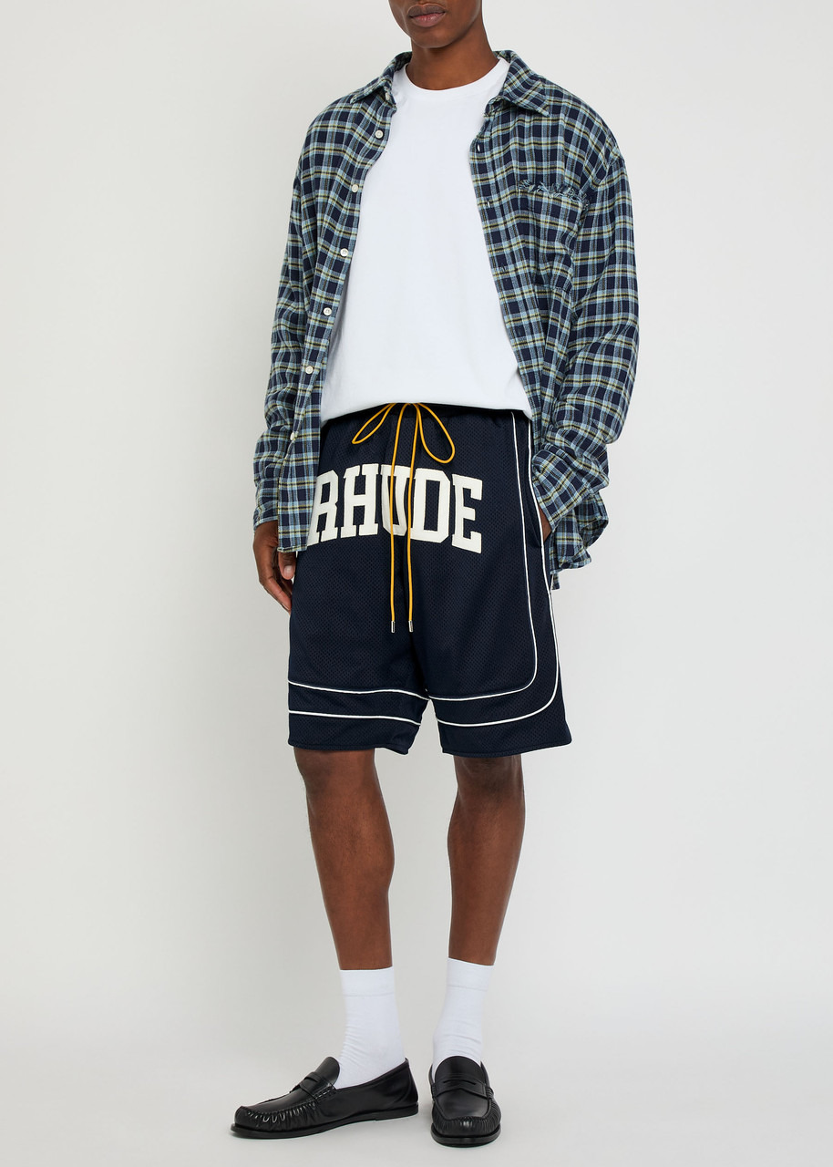 Rhude Collegiate Logo Perforated Mesh Shorts - 4