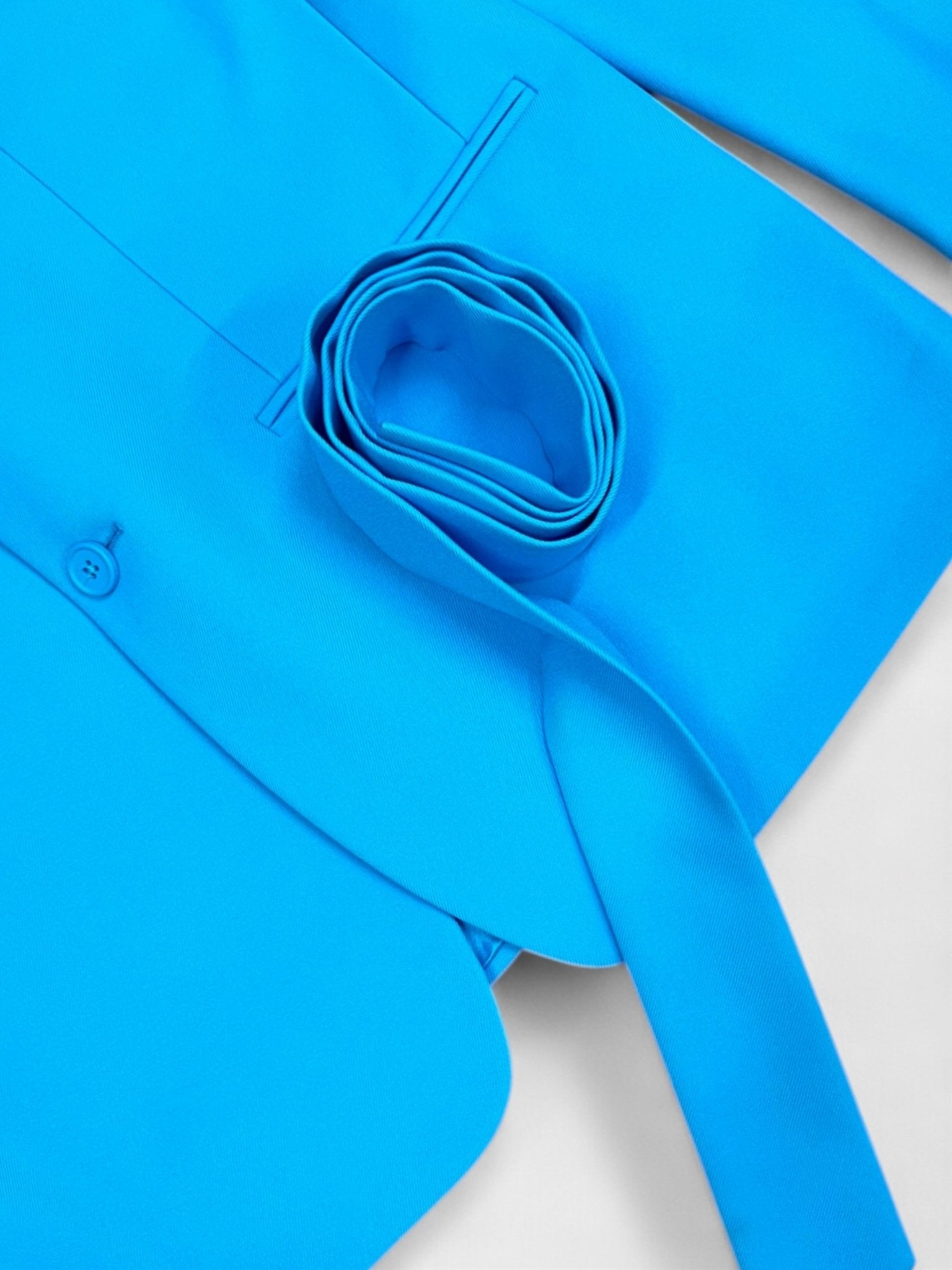 Off White Double Pap 2 Button Drill Relax Cyan Blue - 8