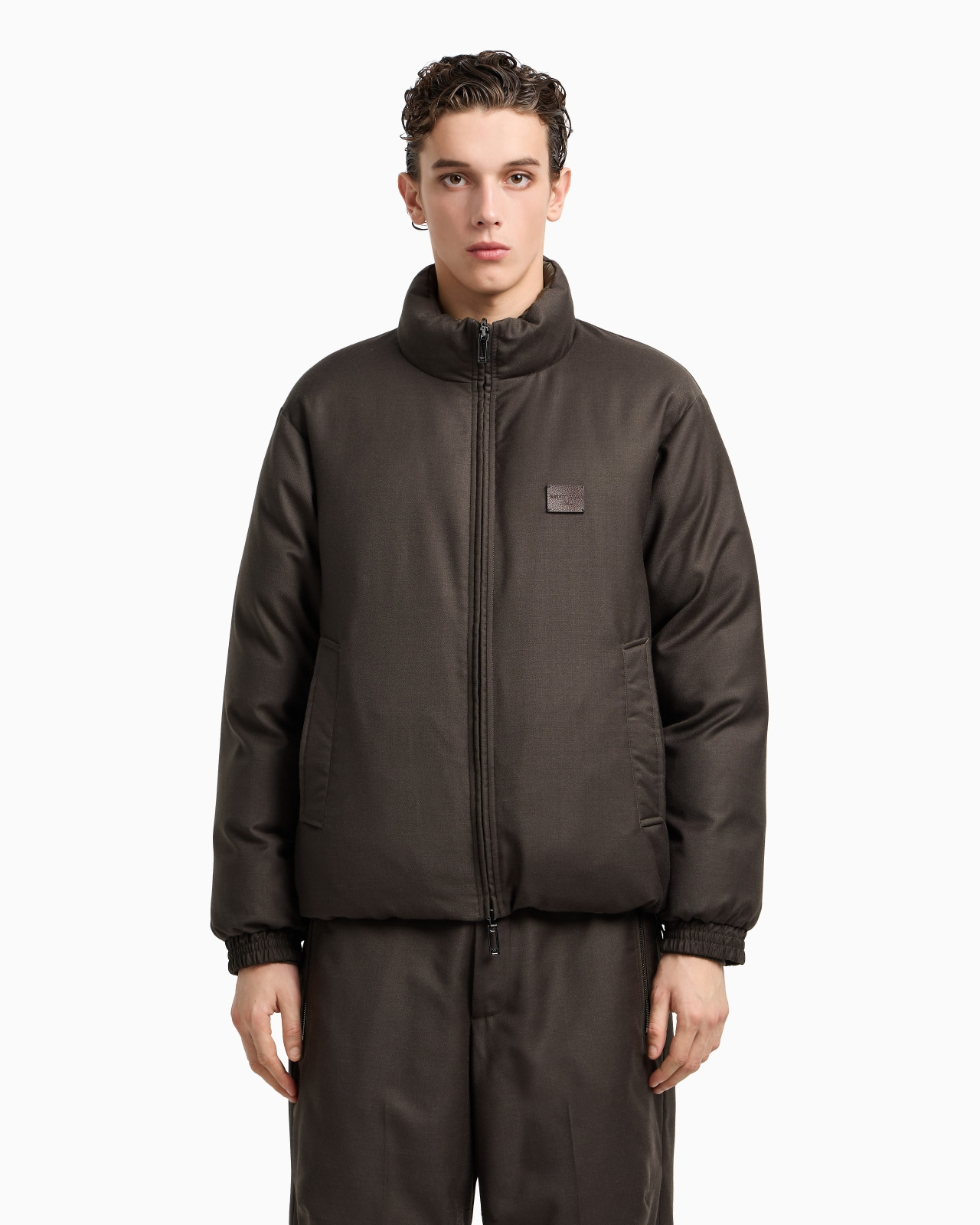 REVERSIBLE WOOL-BLEND TWILL DOWN JACKET - 4