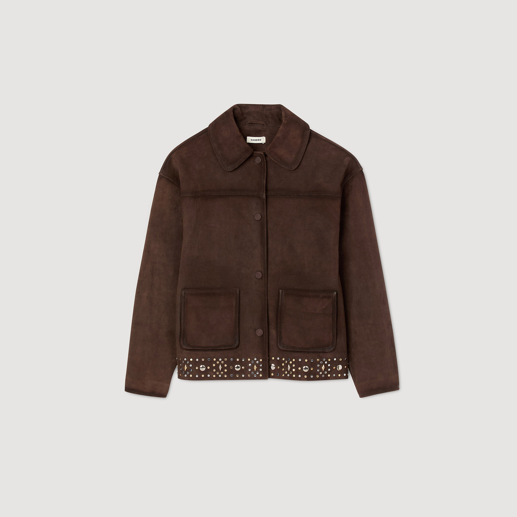 STUDDED SUEDE LEATHER JACKET - 6
