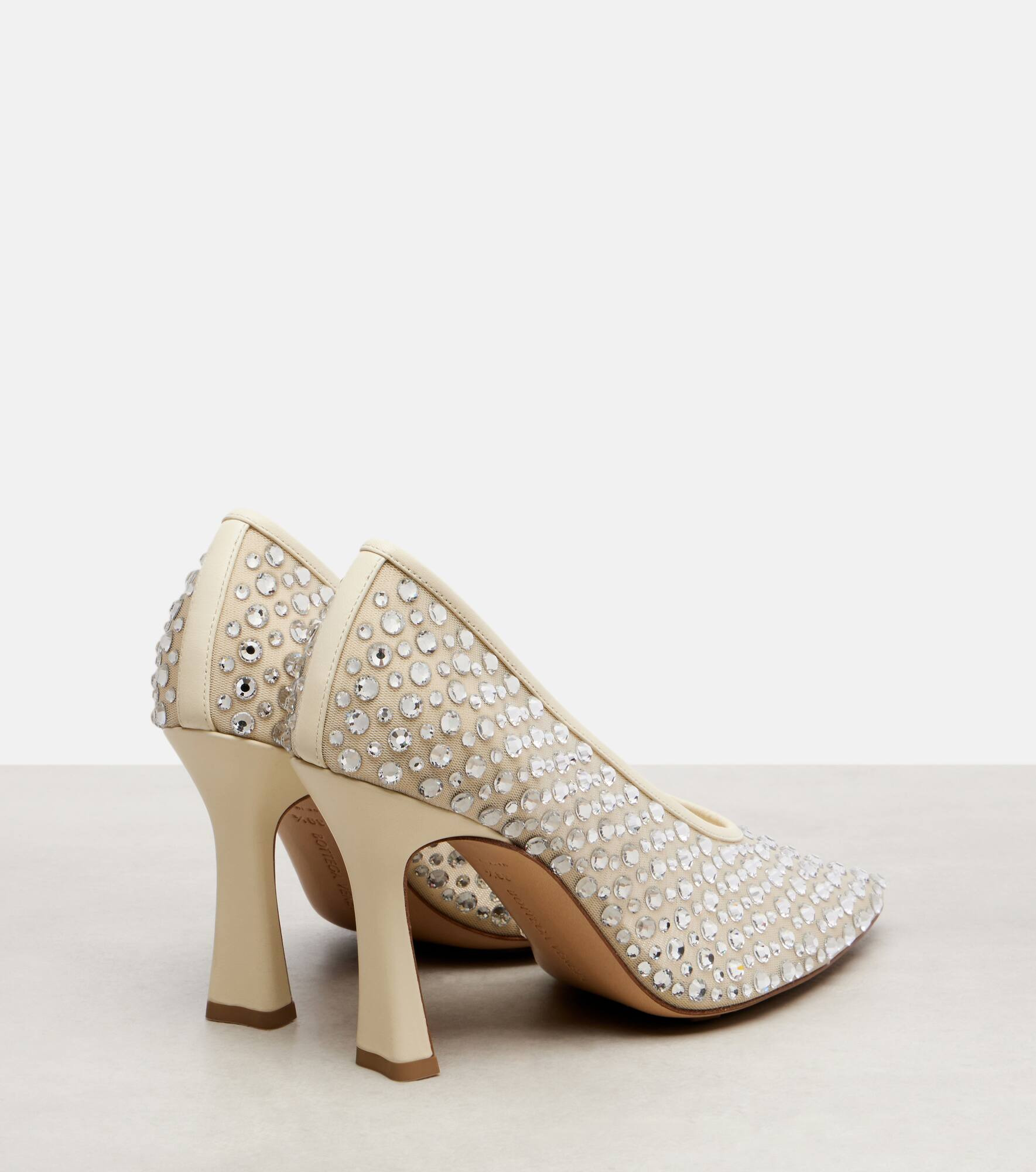 Sofia 90 crystal-embellished leather-trimmed pumps - 2