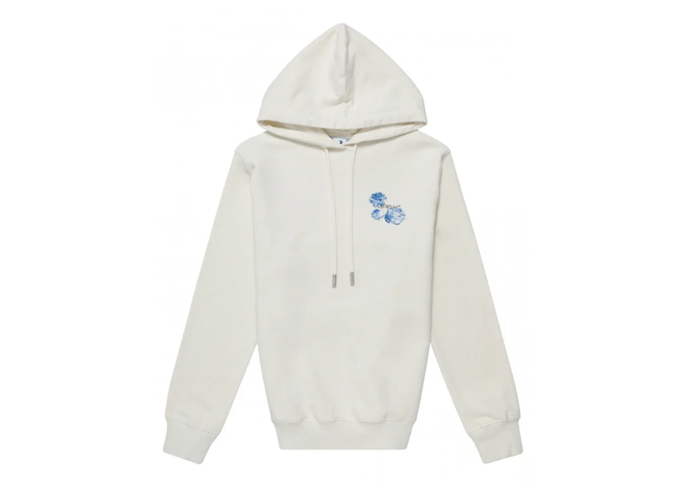 OFF-WHITE Womens Floral Arrows Hooded Sweatshirt White Blue - 1