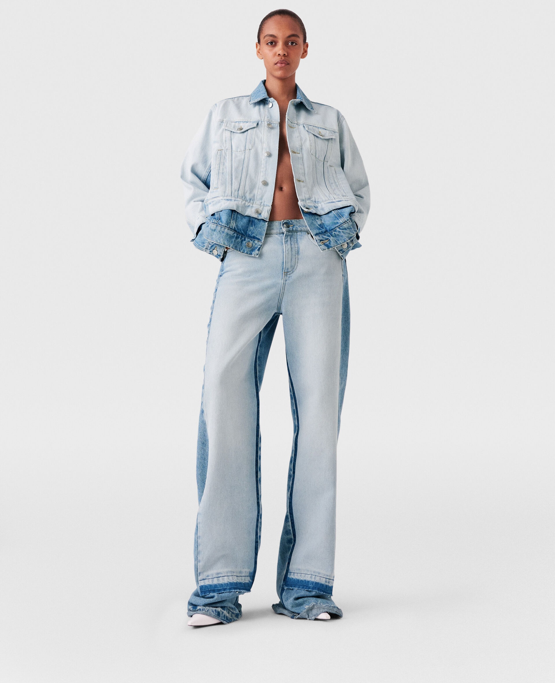 Contrast Panel Denim Jacket - 6