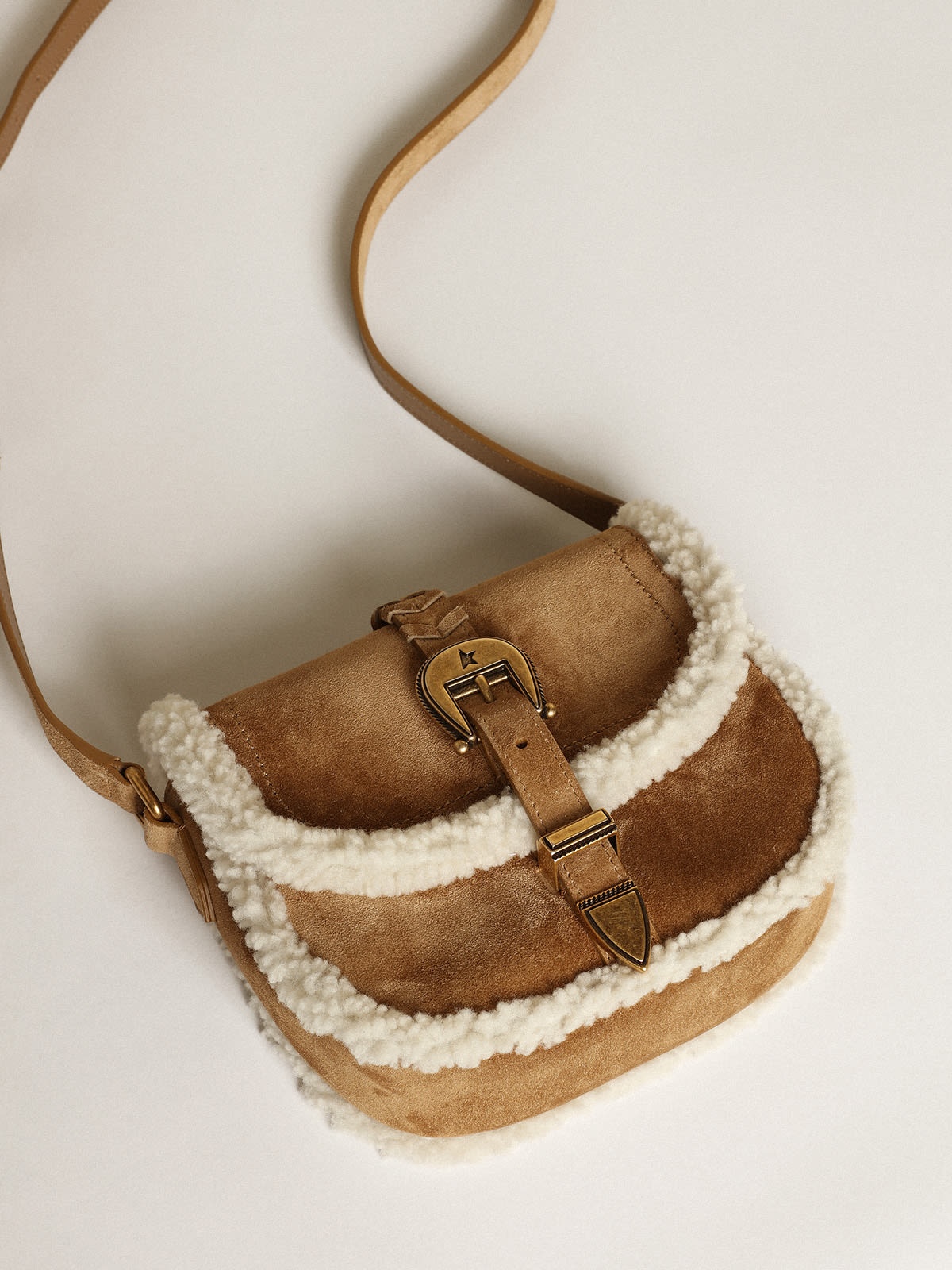 Small Rodeo Bag in suede with shearling details - 4