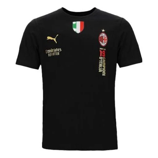 PUMA AC Milan Official Italian Champions T-Shirt 'Black' 773507-02 - 1