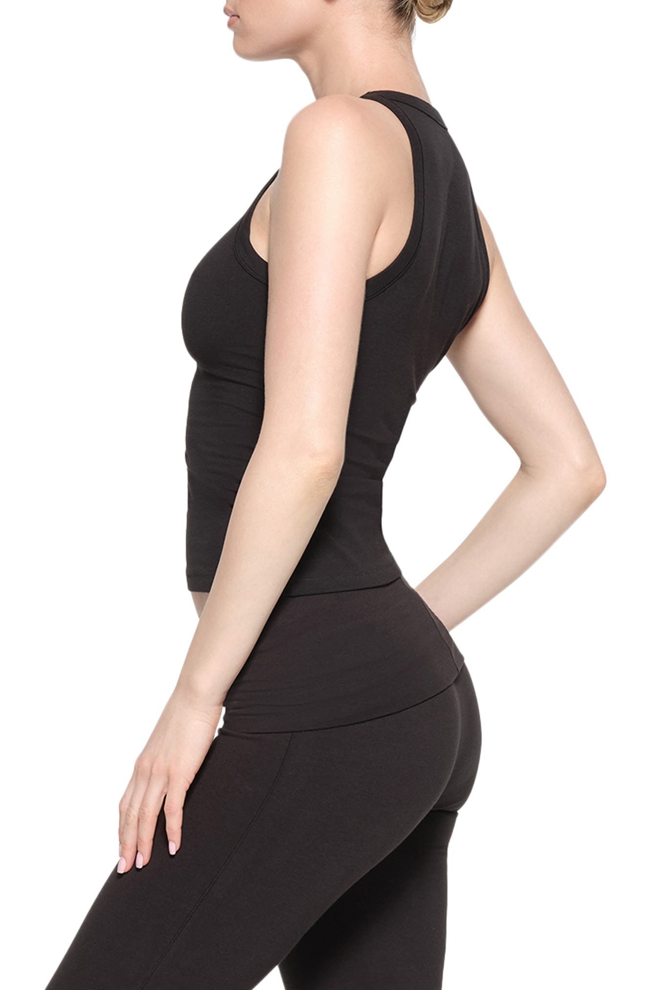 SKIMS Stretch Cotton Jersey Tank in Soot at Nordstrom - 3