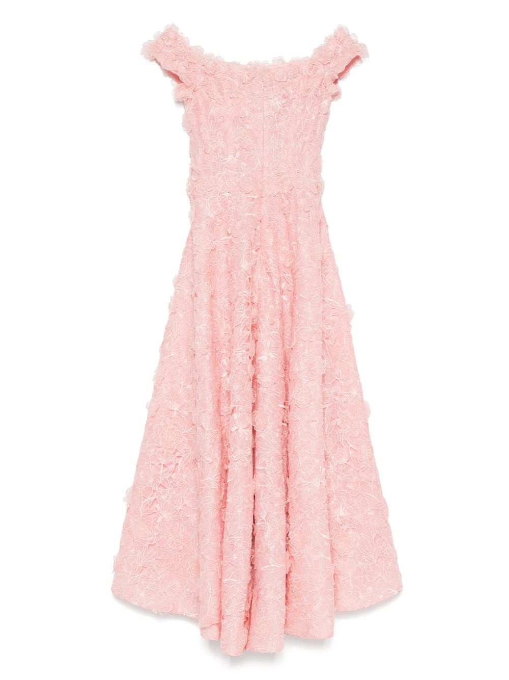 floral-embroidered midi dress - 2