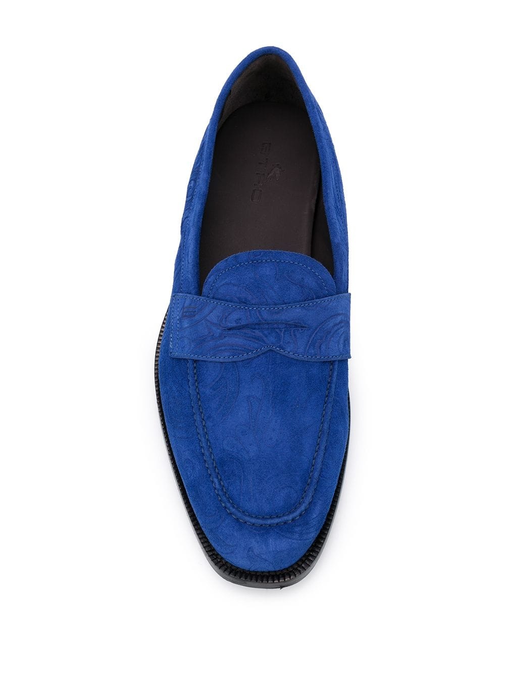 embossed suede loafers - 4