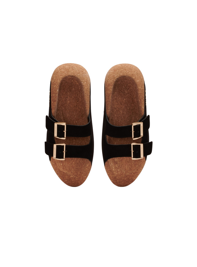 B-IT leather and cork mules 3