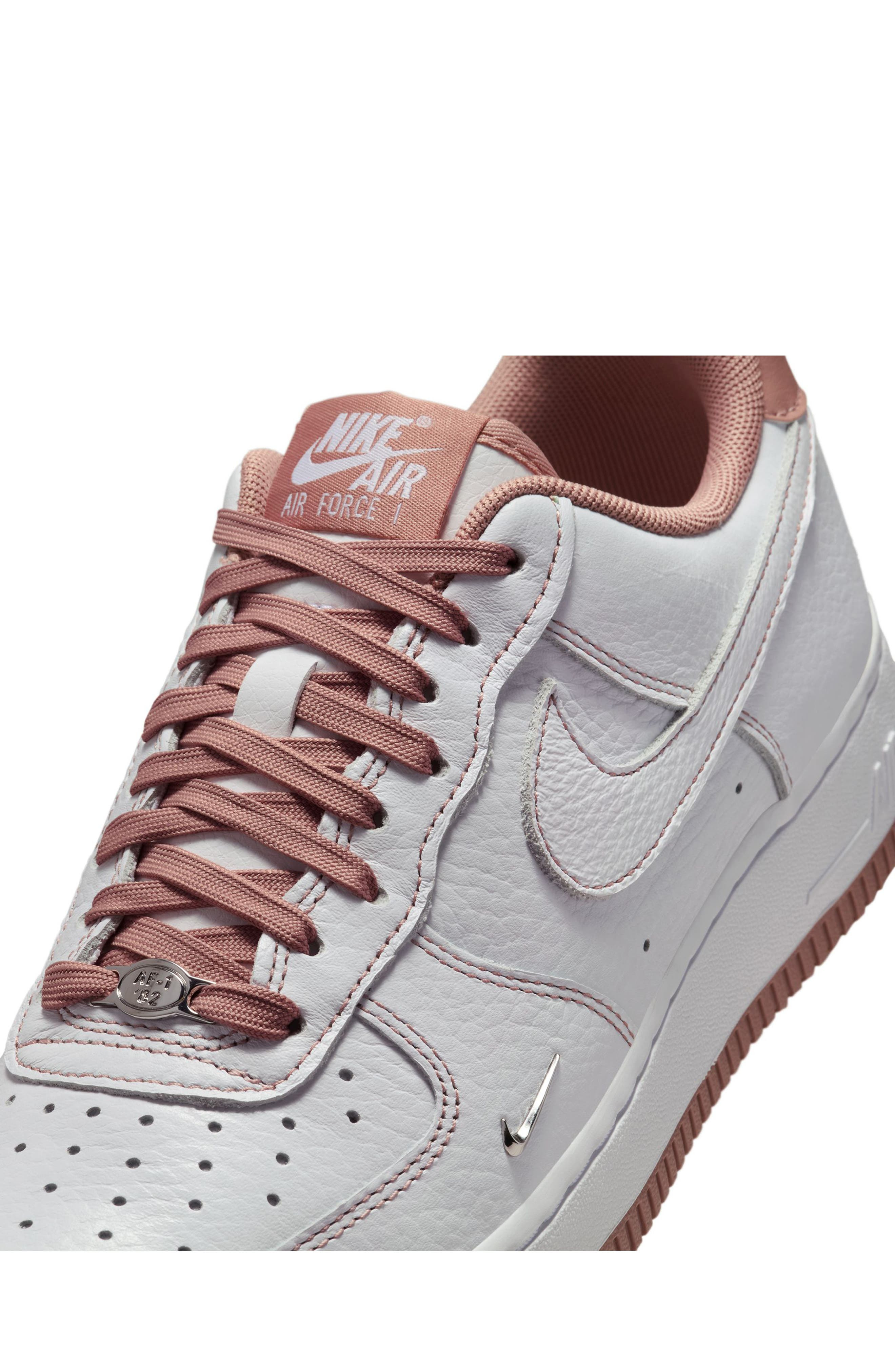 Nike Air Force 1 '07 Sneaker in White/Pink/Silver at Nordstrom - 8