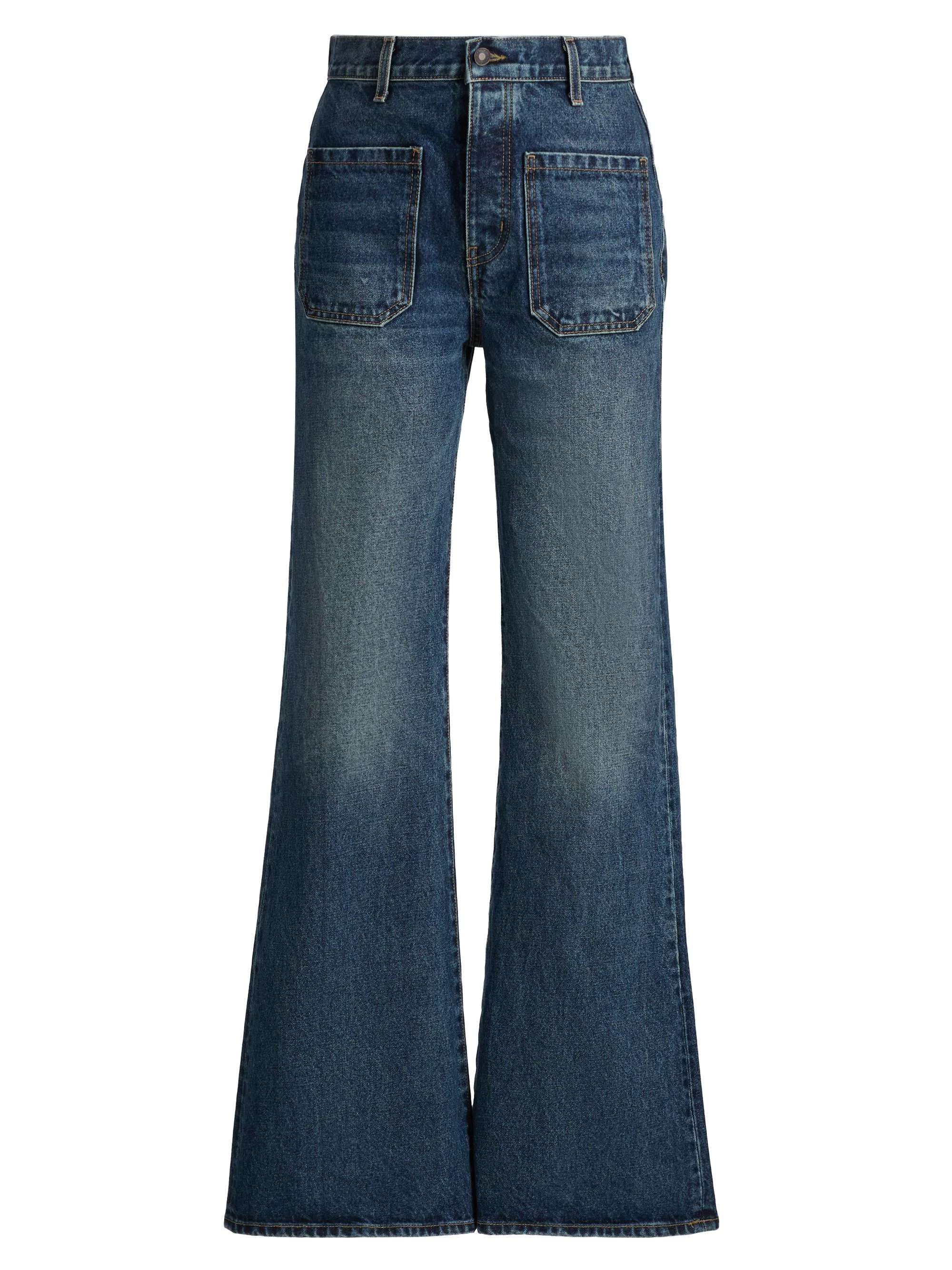 Women's Florence Patch Pocket Flare Jeans - Simon Wash - 1