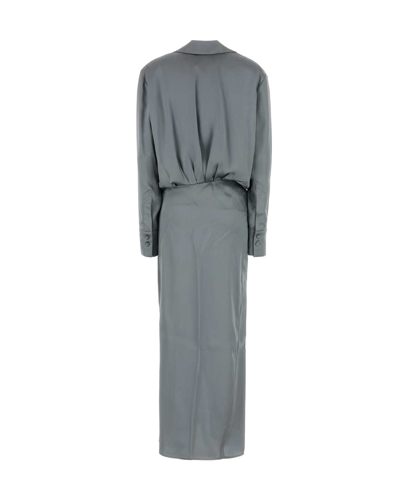 Dark Grey Satin Dress - 2