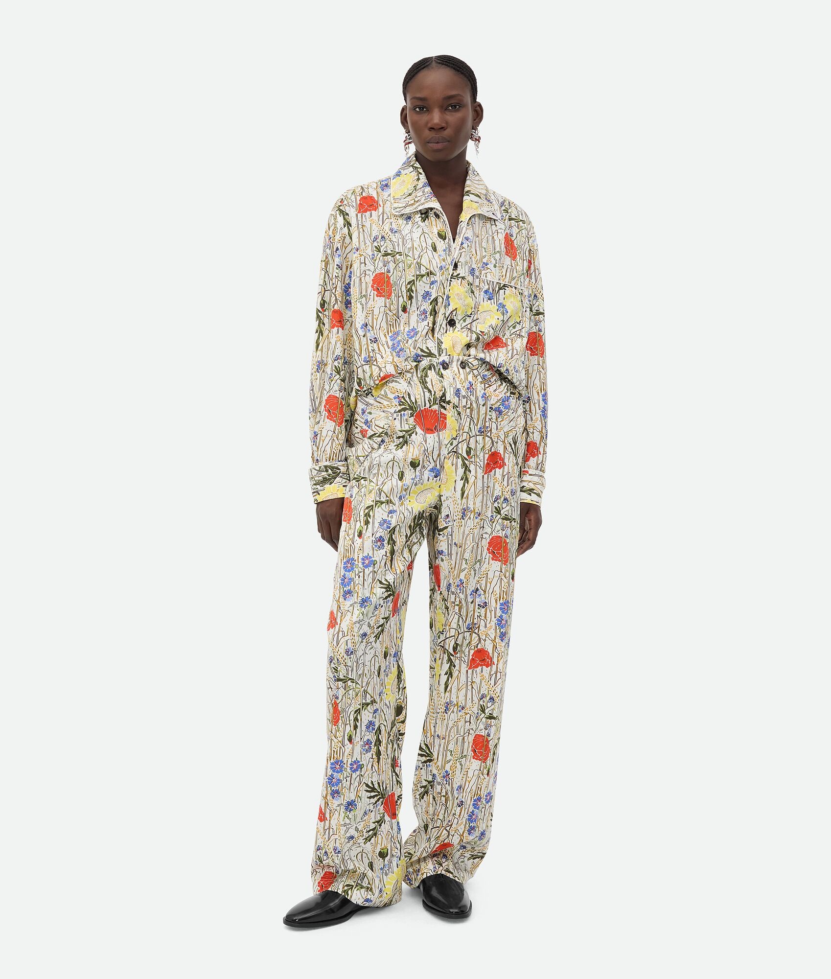 Flower Viscose And Silk Pyjama Set - 2