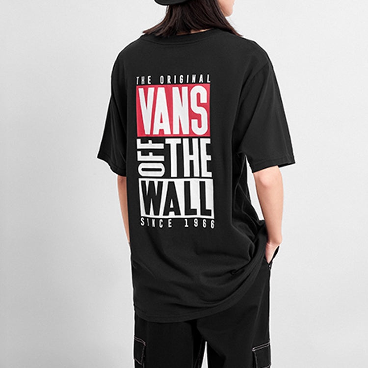 Vans Alphabet Printing Short Sleeve Couple Style Black VN0A4MM5BLK - 4
