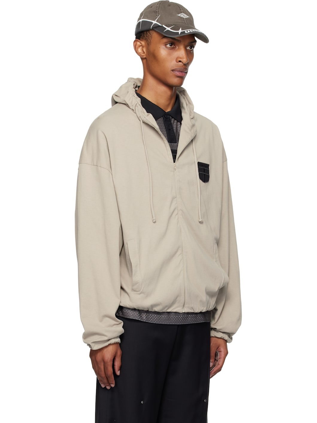 Taupe Crest Jersey Hoodie - 2